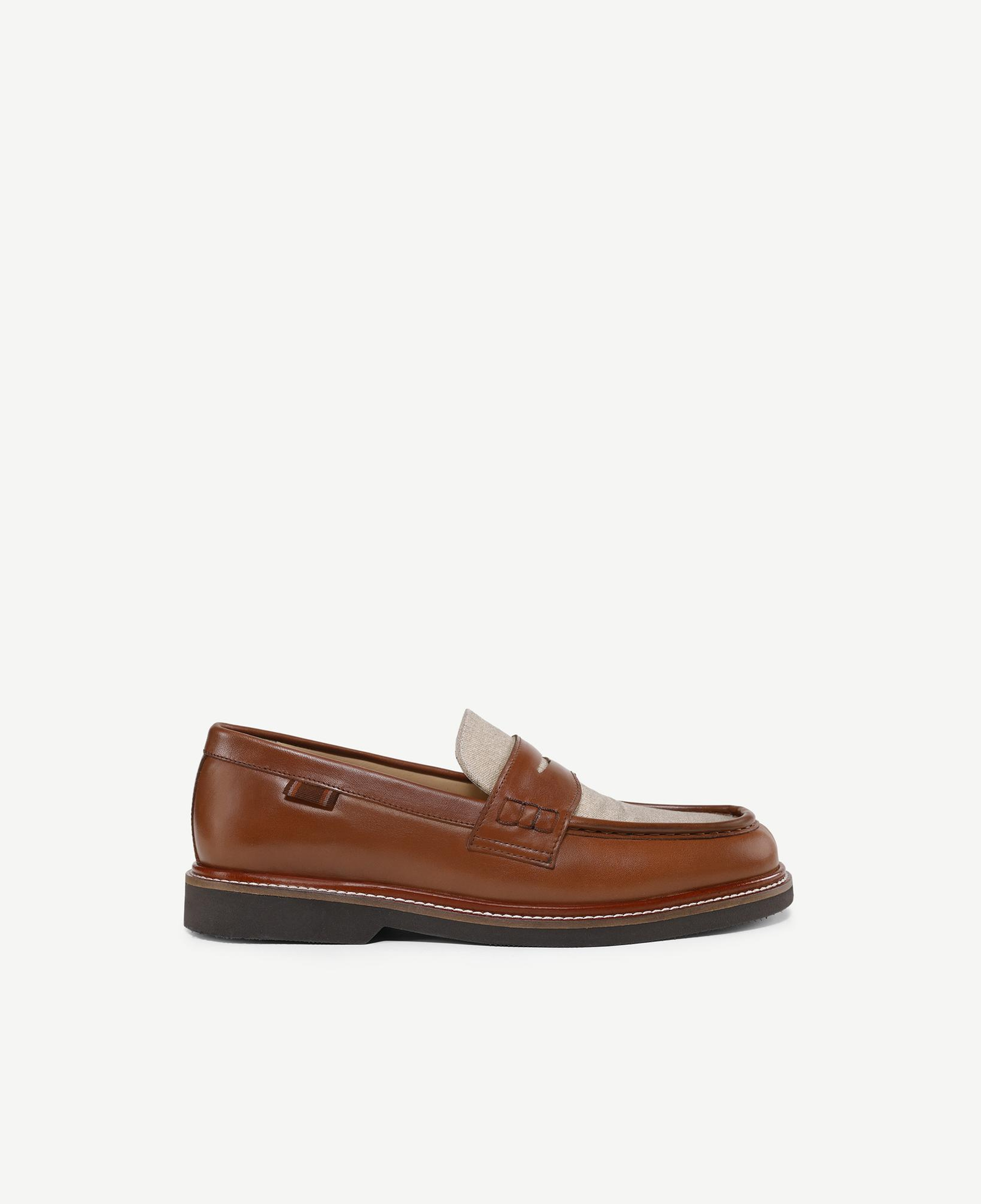 YARGICI Kanvas Detaylı Deri Loafer