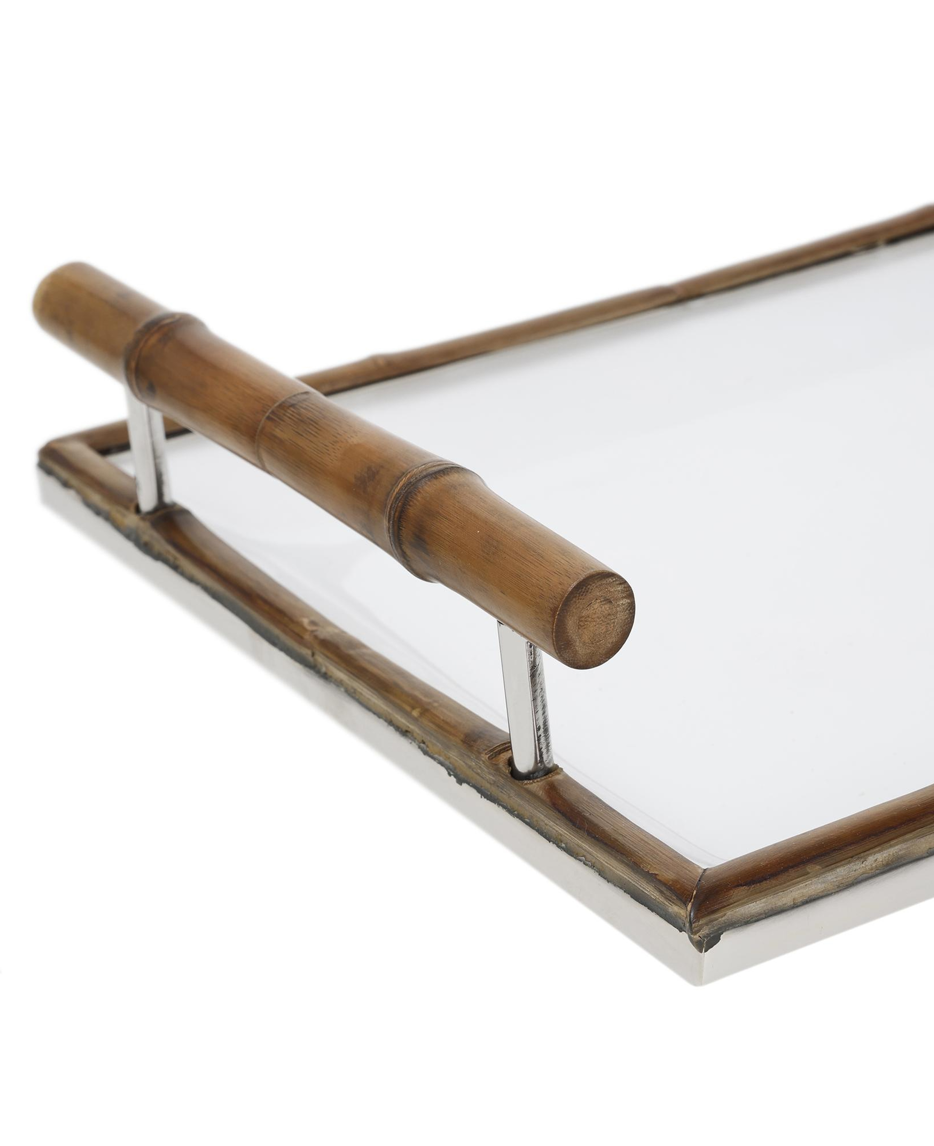 YARGICI Porselen Bambu Detaylı Servis Tepsisi(29x40x9 Cm)