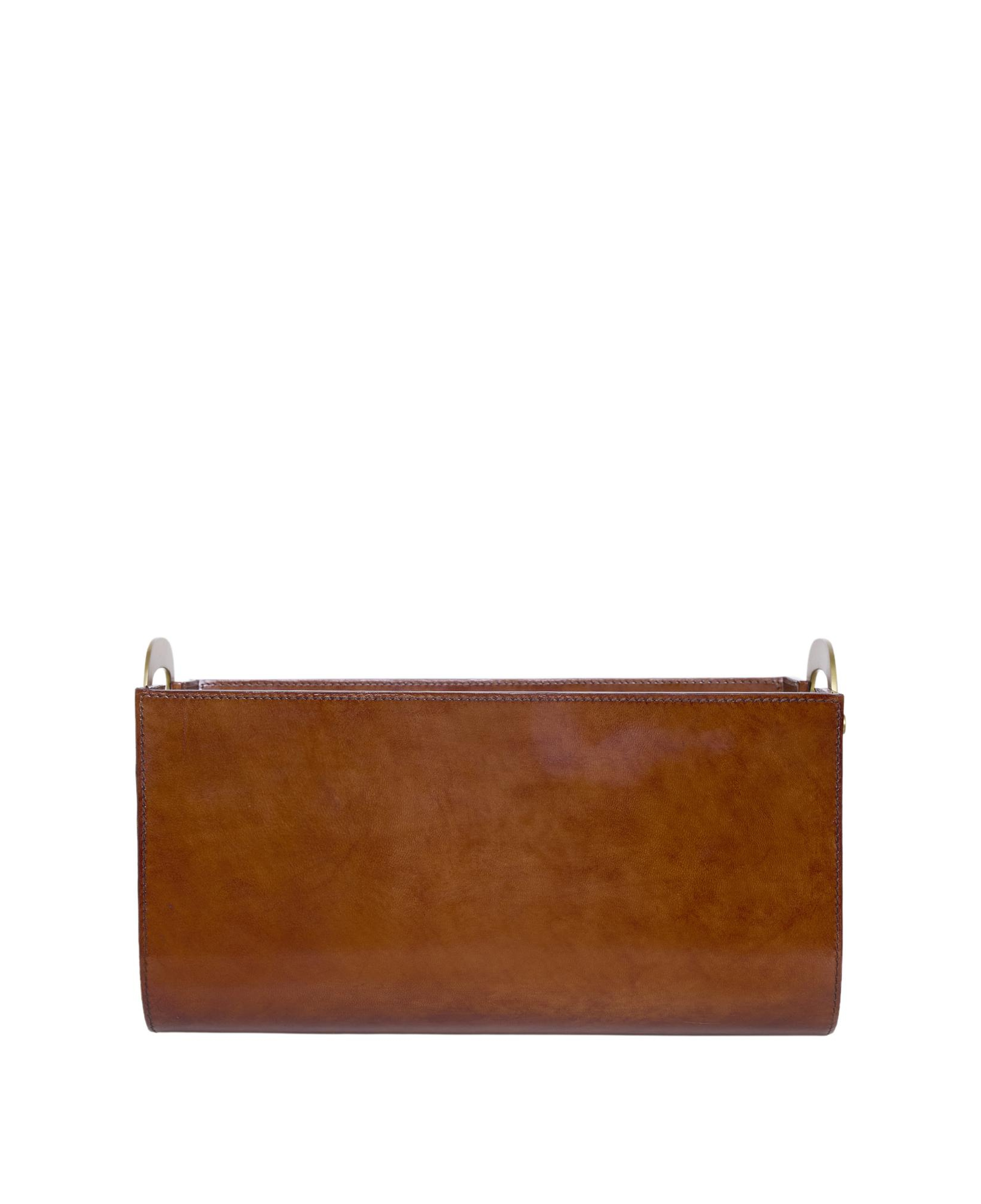 YARGICI Metal Saplı Deri Dikdörtgen Sepet(41x27x22 Cm)