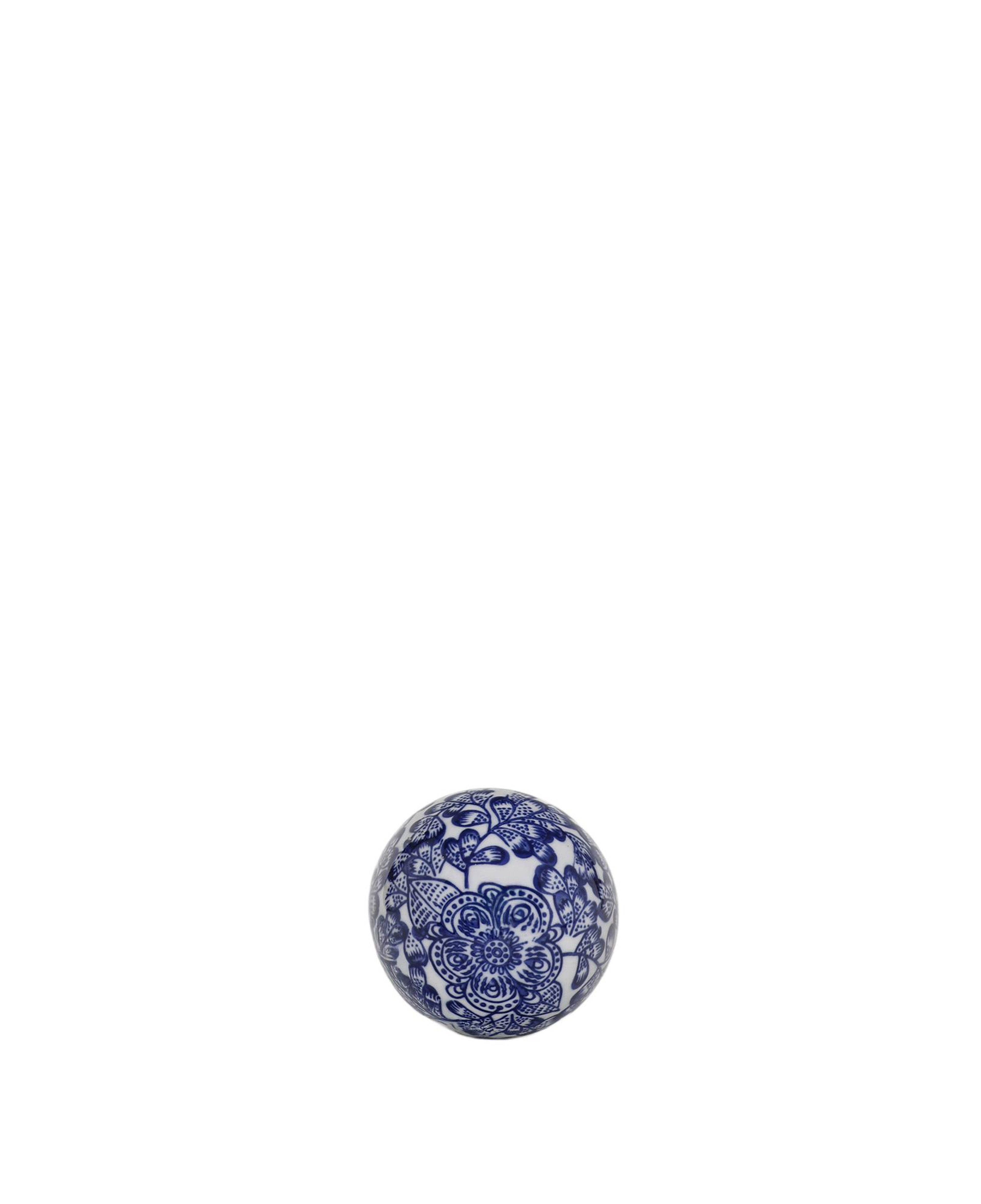 YARGICI Çiçek Desenli Porselen Dekoratif Top(8x8 Cm)