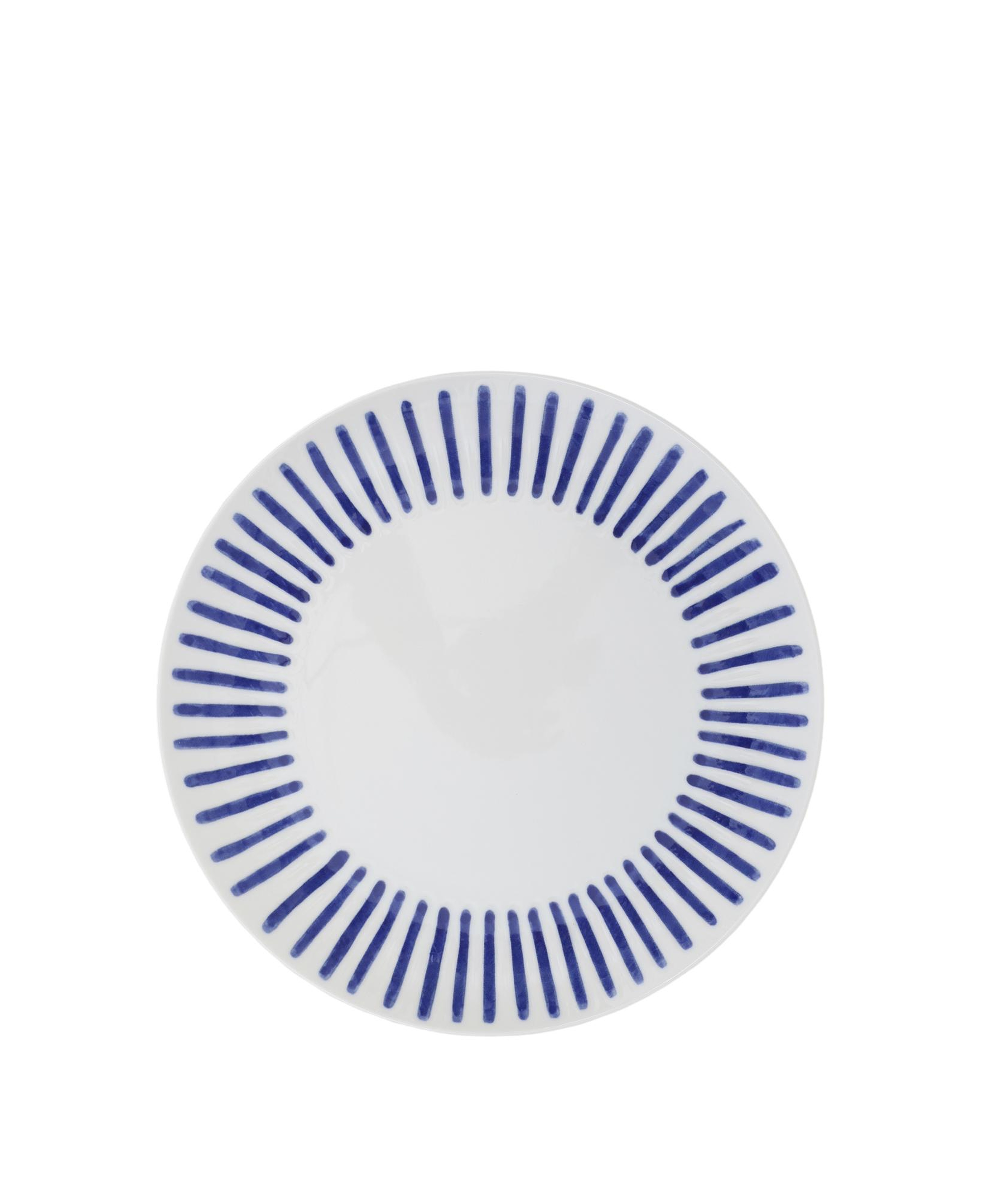YARGICI Çizgi Desenli Porselen Pasta Tabağı(21 Cm)