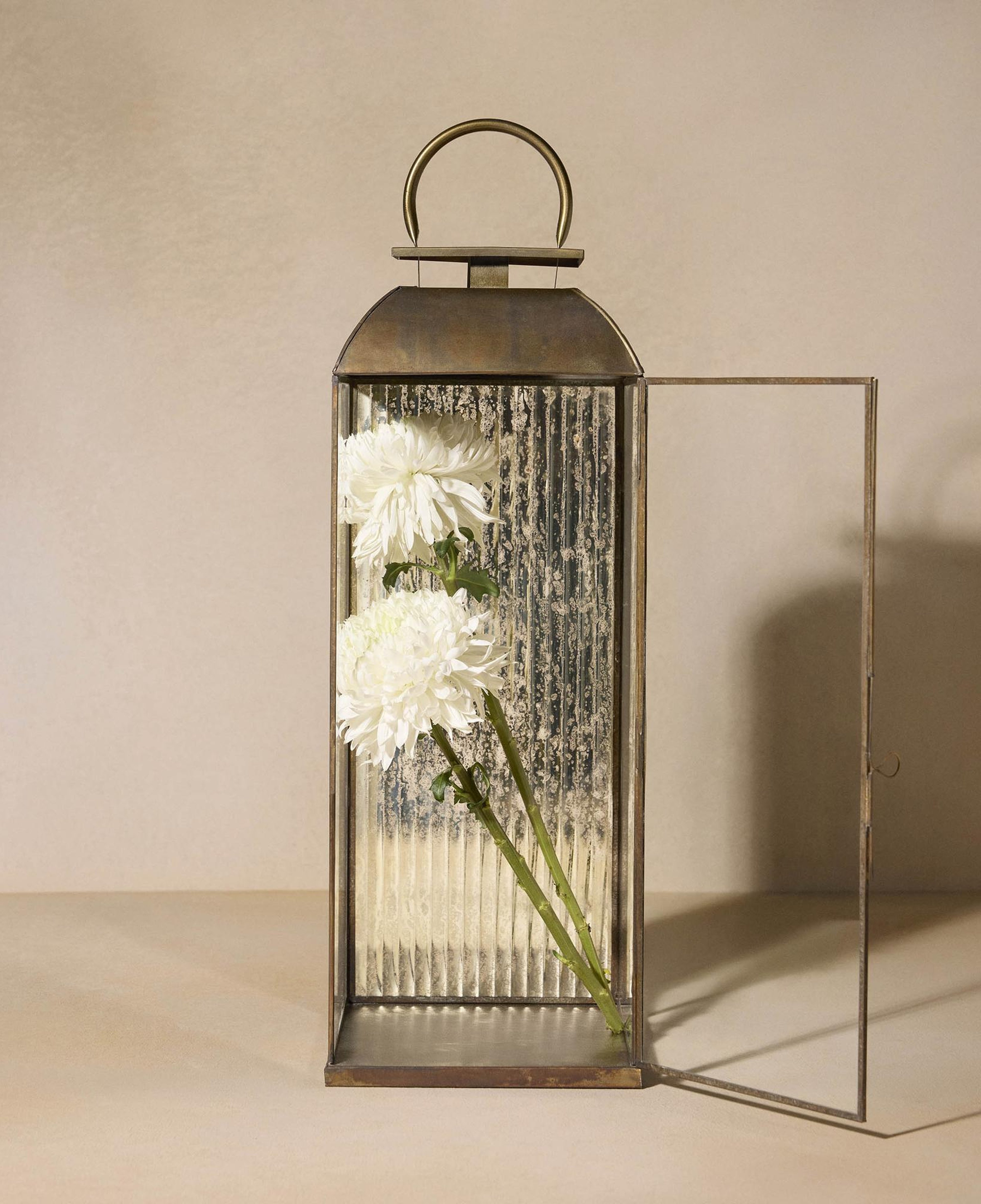 YARGICI Metal Cam Dikdörtgen Fener(21x21x65 Cm)