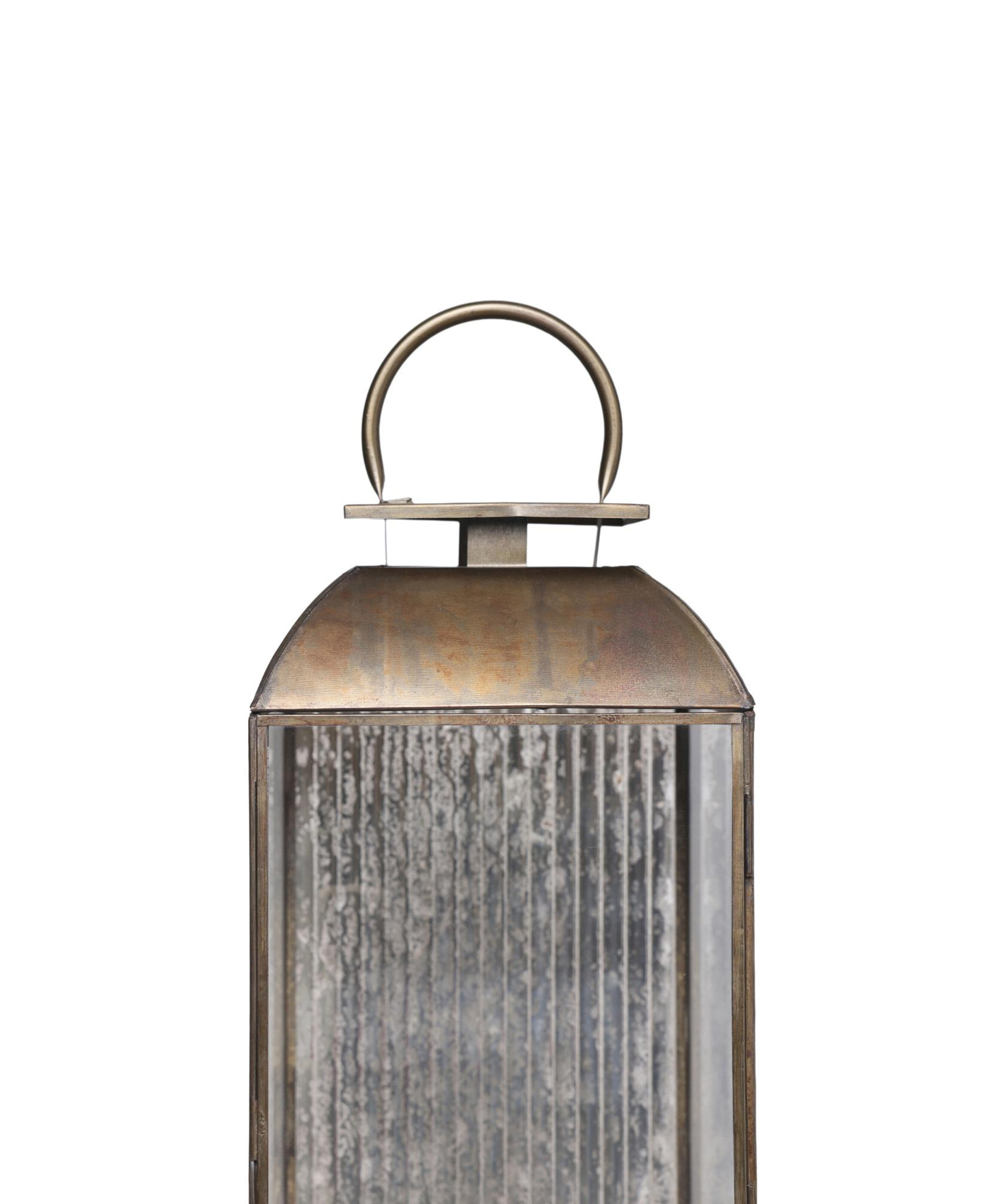 YARGICI Metal Cam Dikdörtgen Fener(21x21x65 Cm)