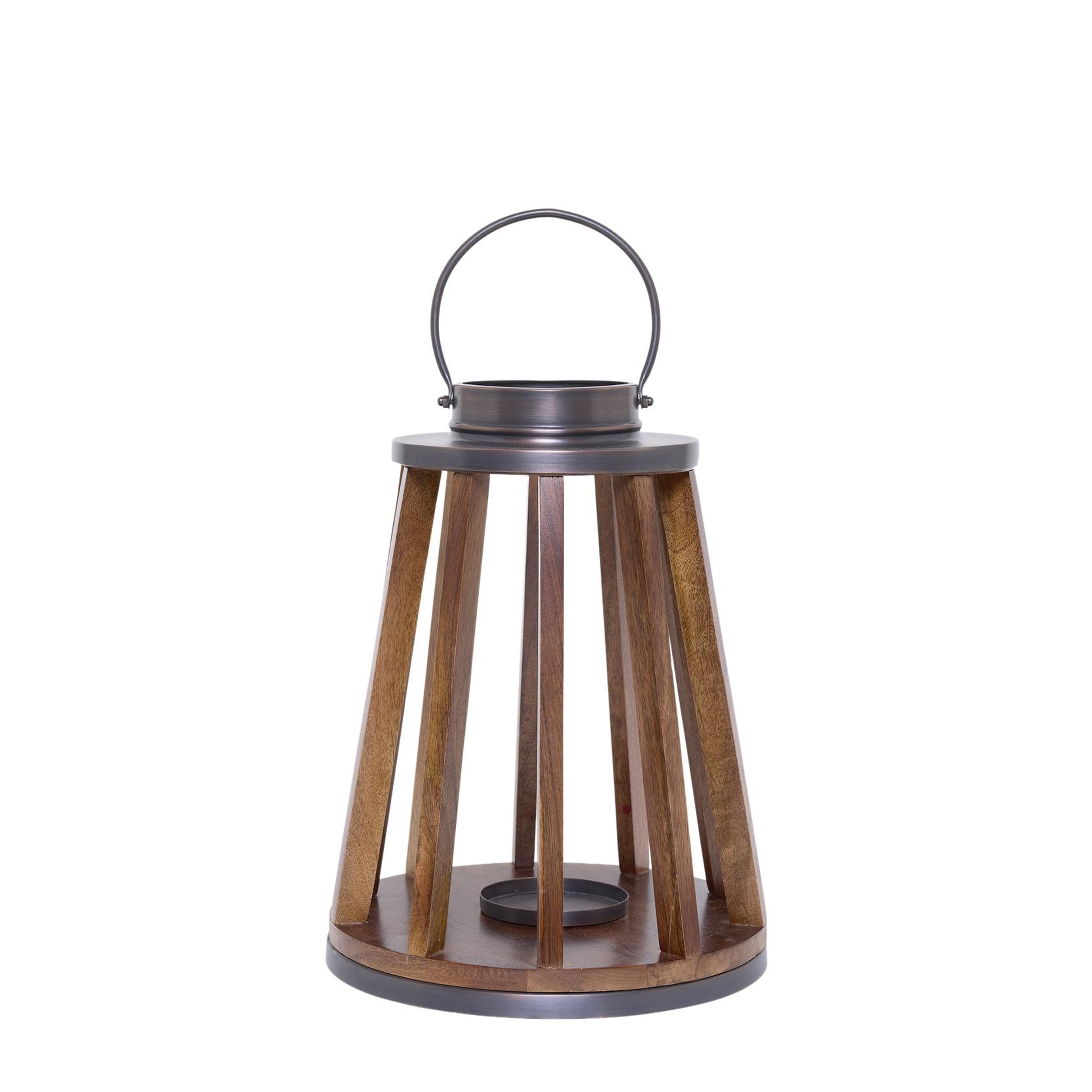 YARGICI Metal Detaylı Mango Ağacı Konik Fener(31x40 Cm)