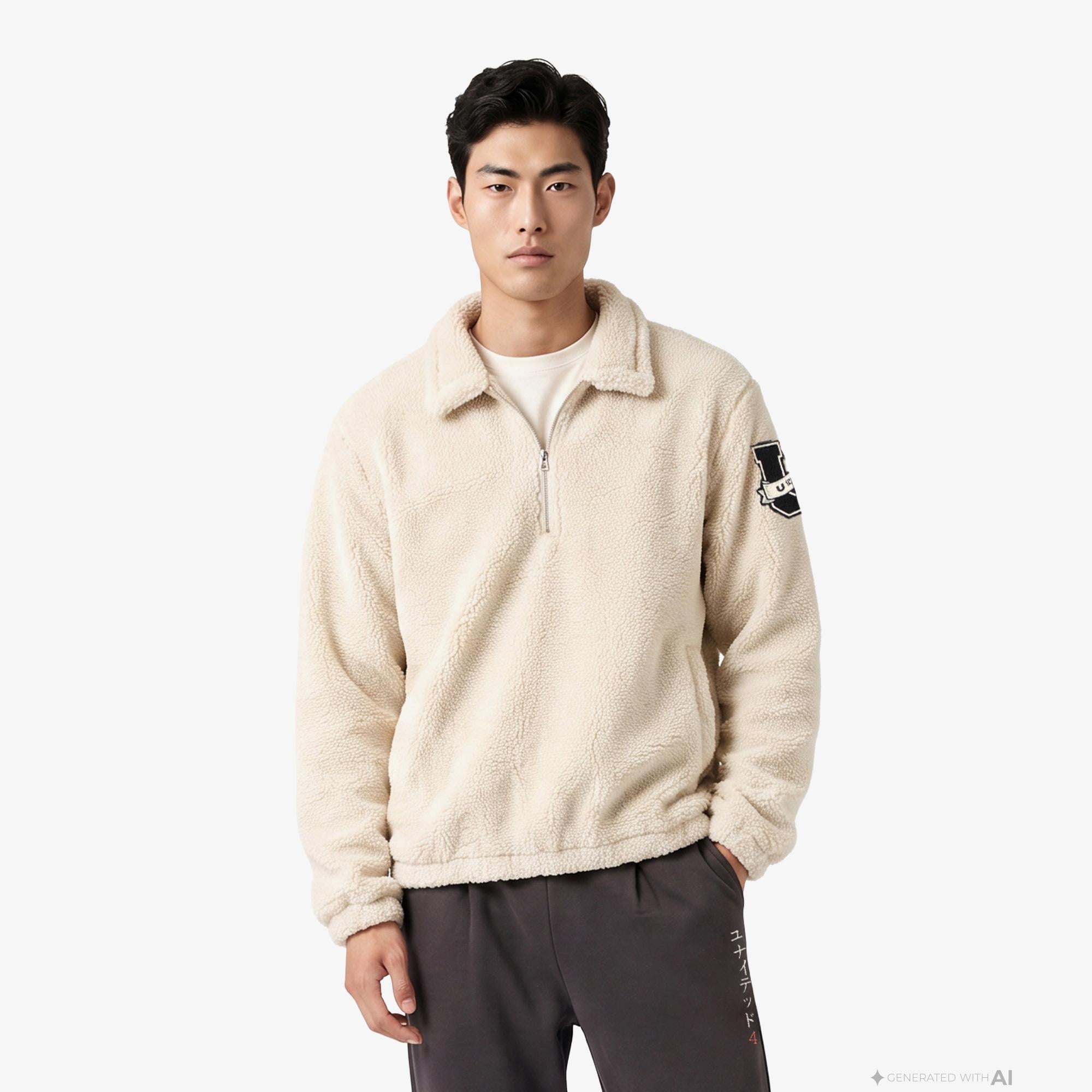 UNITED4 Regular Fit Erkek Krem Sweatshirt