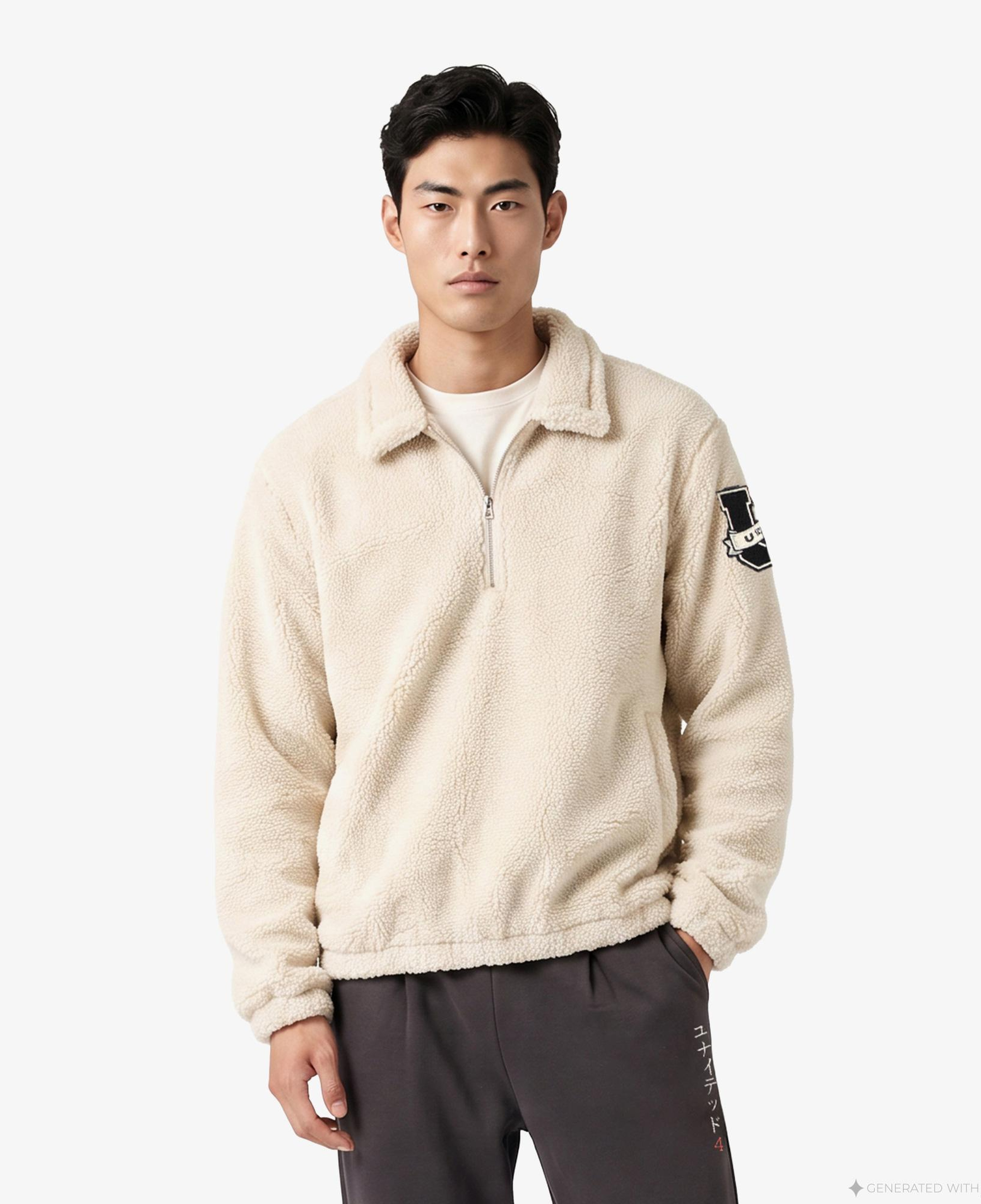 UNITED4 Regular Fit Erkek Krem Sweatshirt