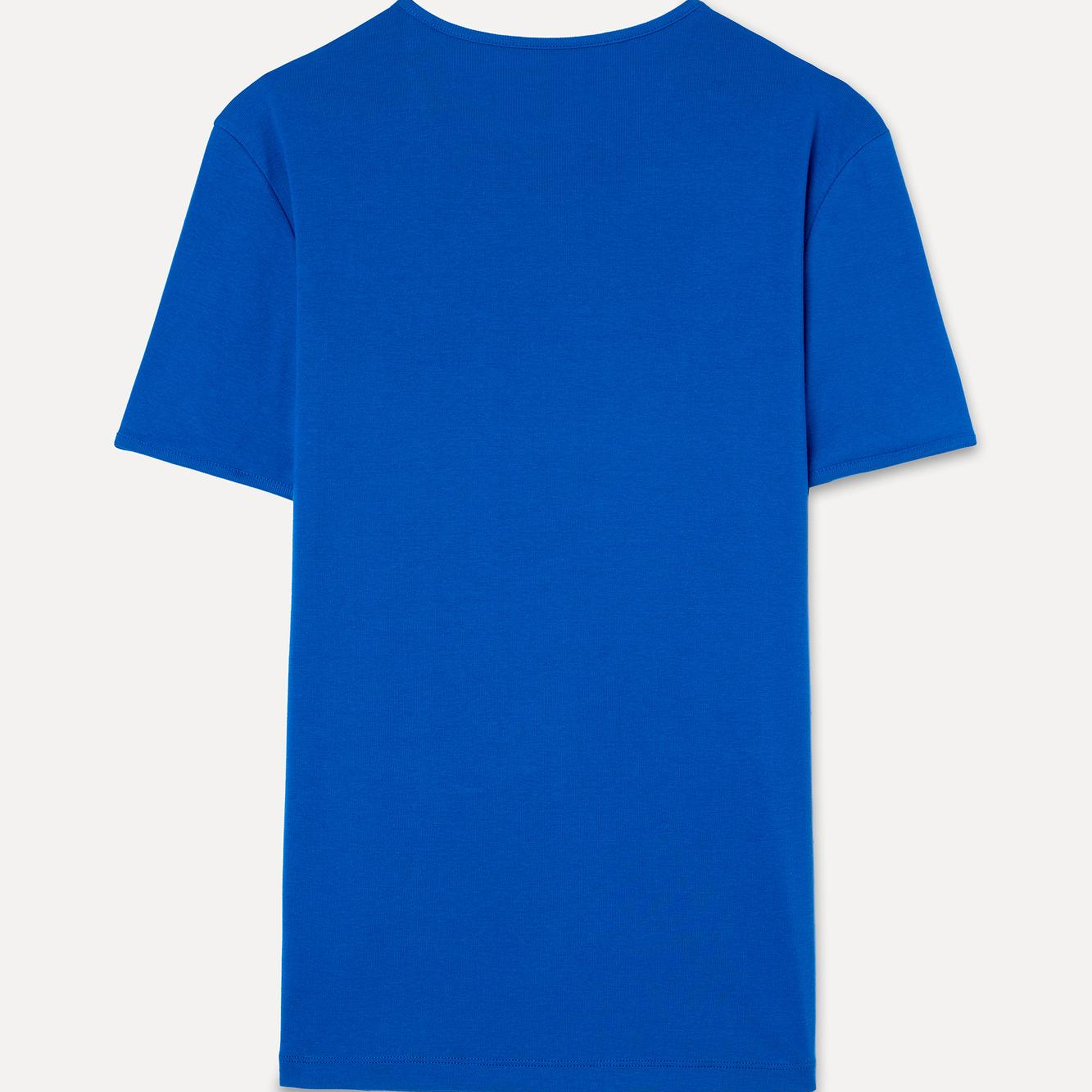 Erkek Mavi Bisiklet Yaka T-Shirt