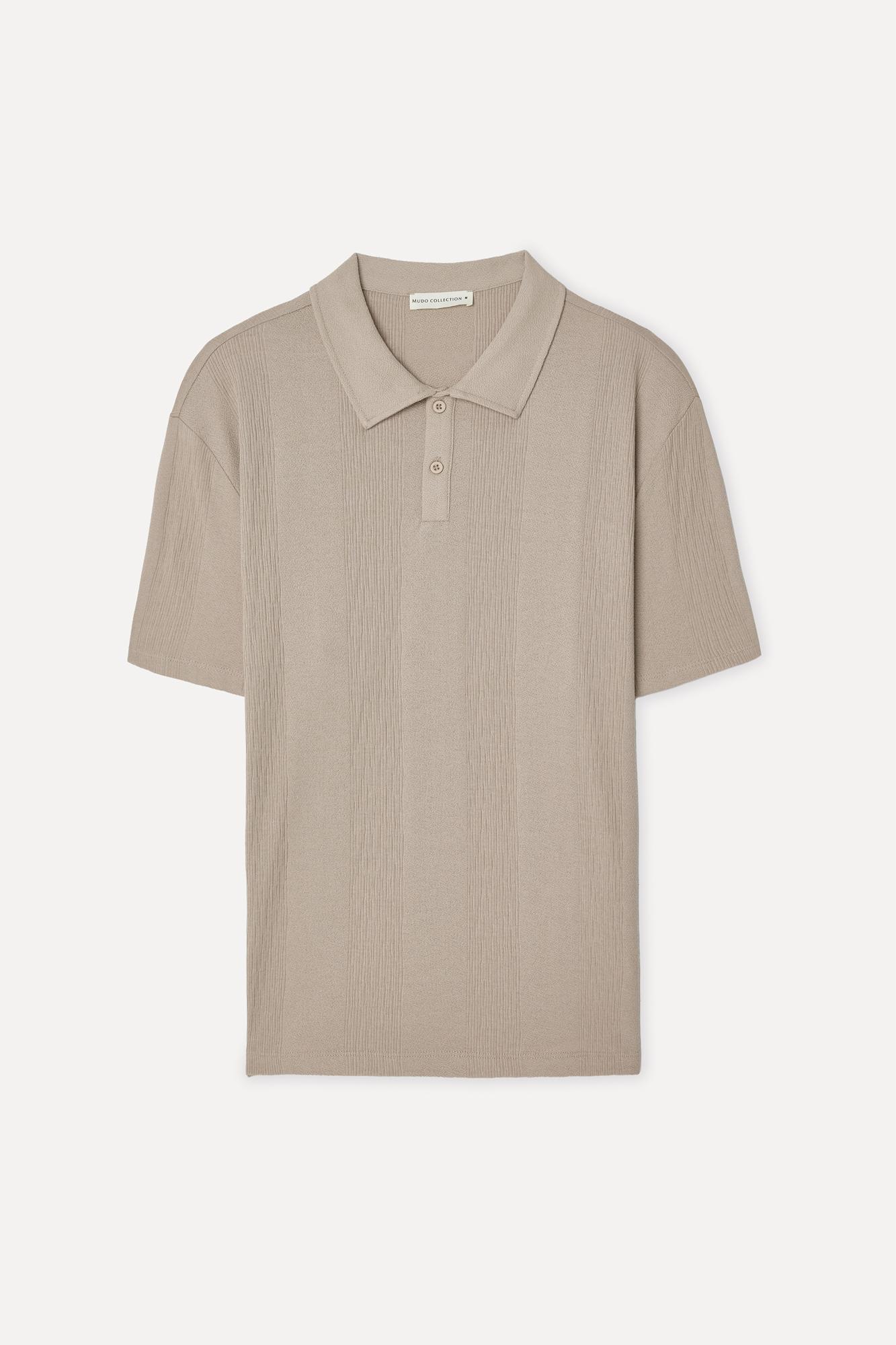 Erkek Vizon Rengi Comfort Fit Polo Yaka T-Shirt