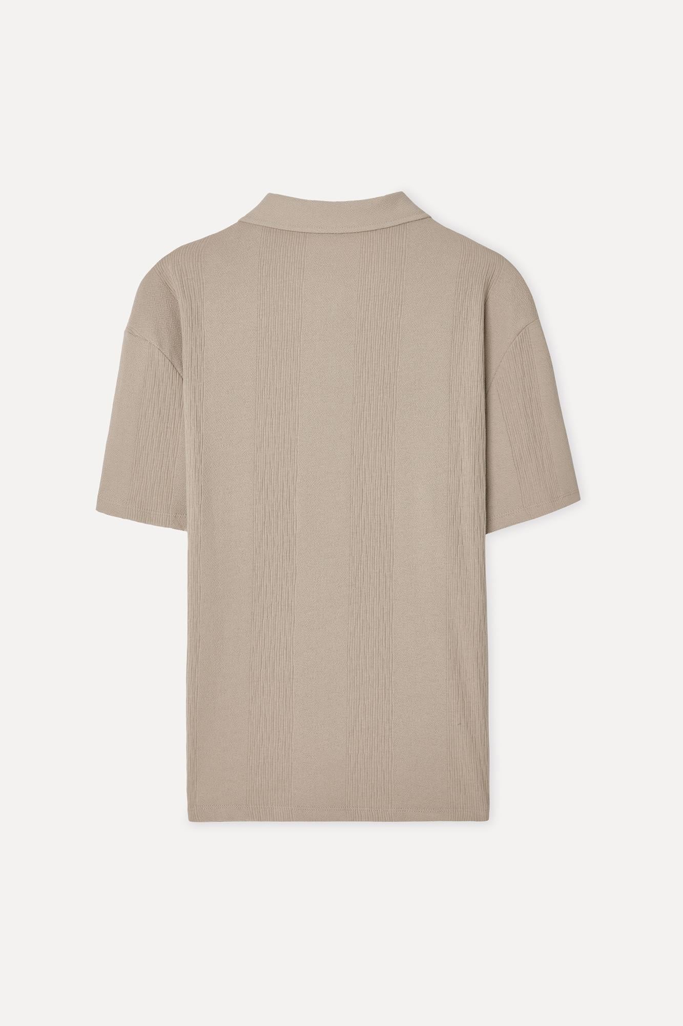 Erkek Vizon Rengi Comfort Fit Polo Yaka T-Shirt
