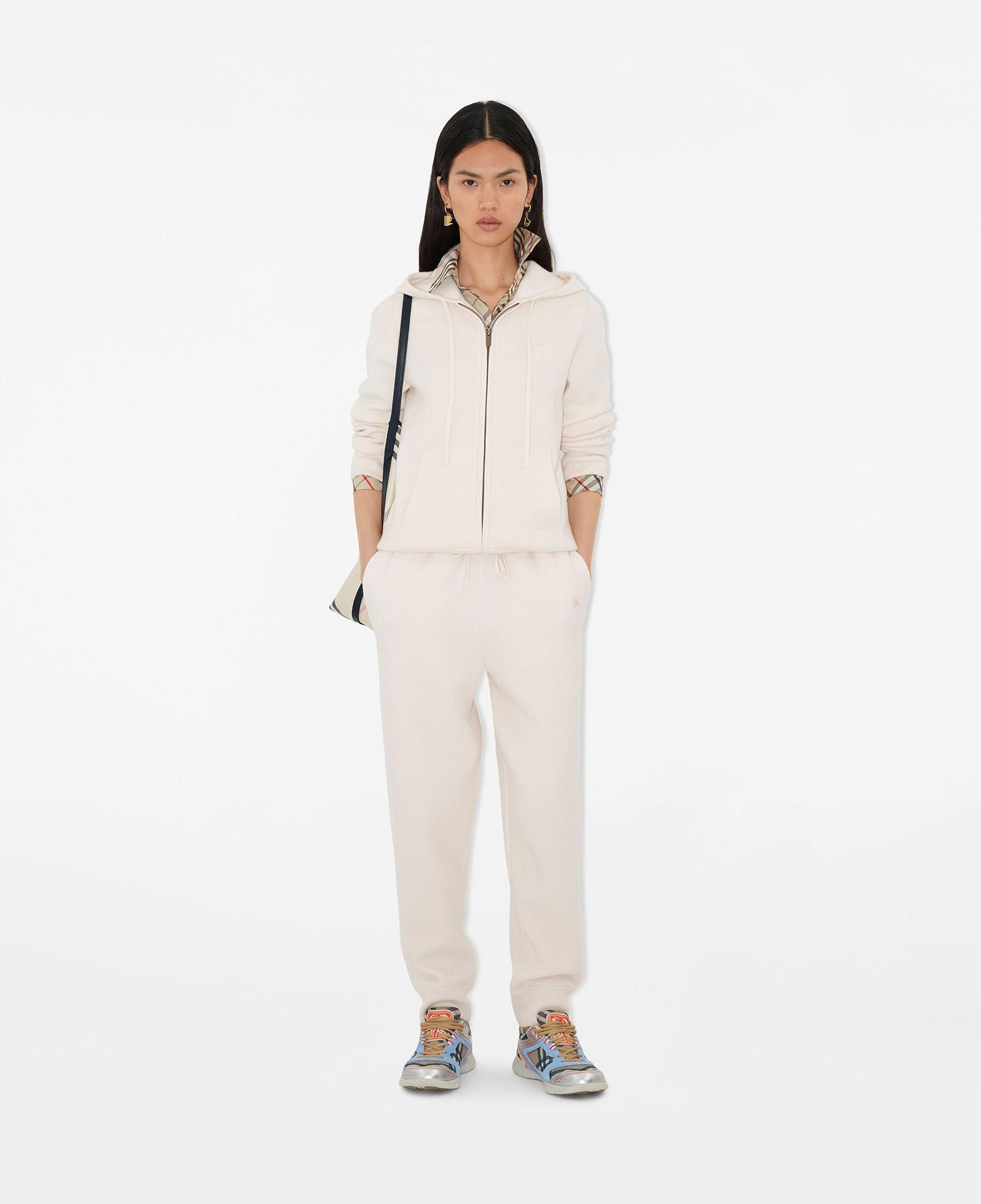 Burberry Cashmere Blend Jogging Kadın Beyaz Pantolon