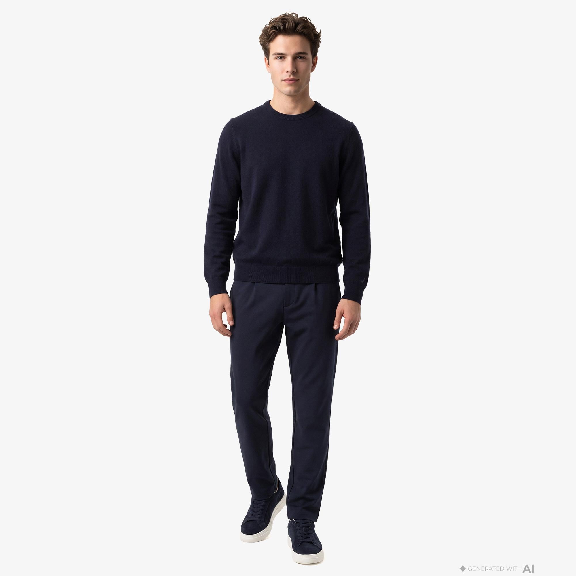 Nautica Erkek Lacivert Regular Fit Yün Kazak