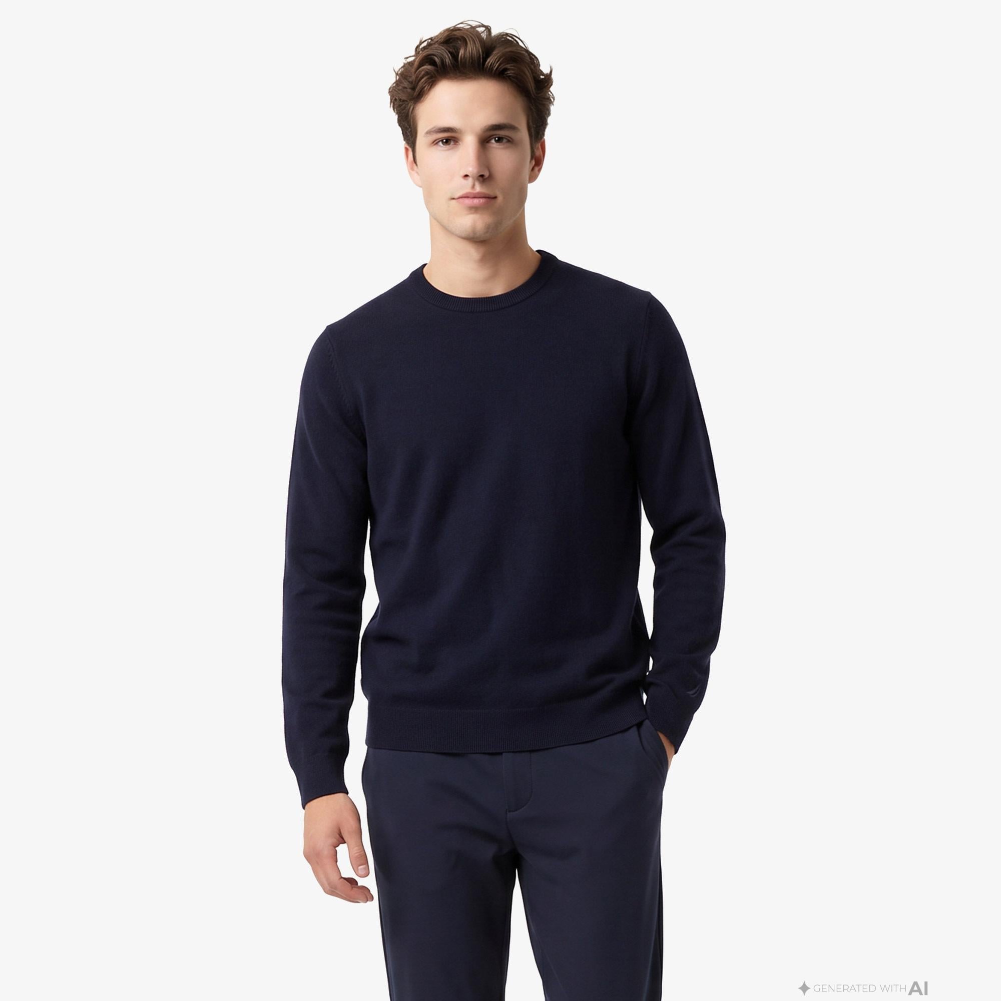 Nautica Erkek Lacivert Regular Fit Yün Kazak