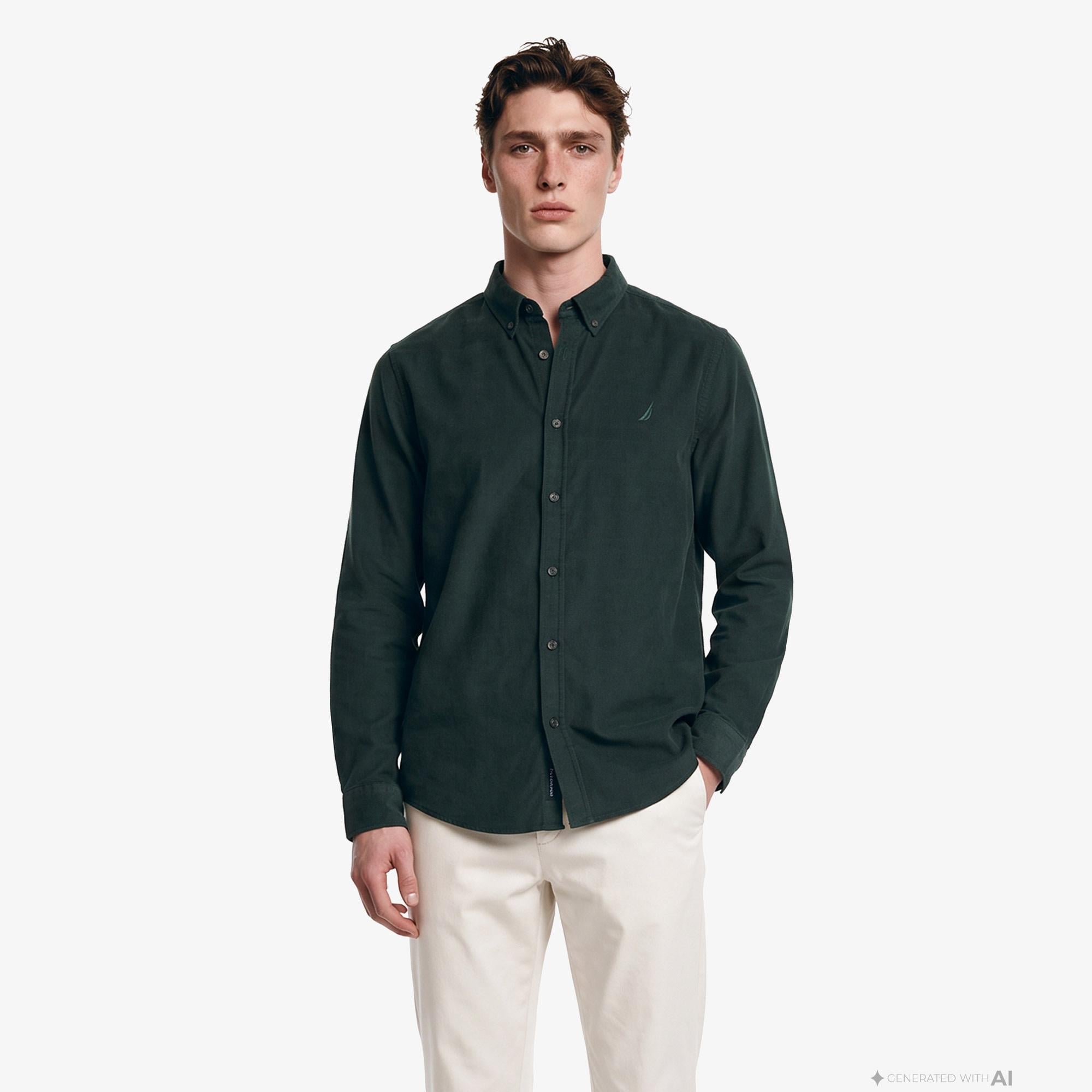 Nautica Erkek Yeşil Regular Fit Gömlek