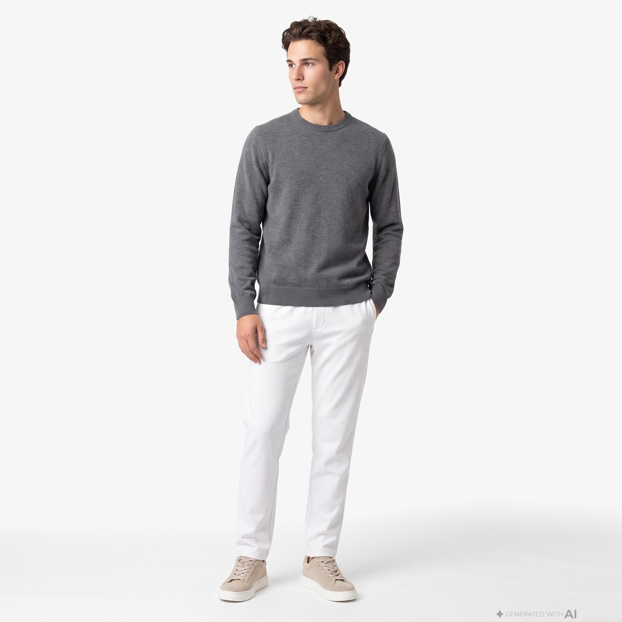 Nautica Erkek Gri Regular Fit Yün Kazak