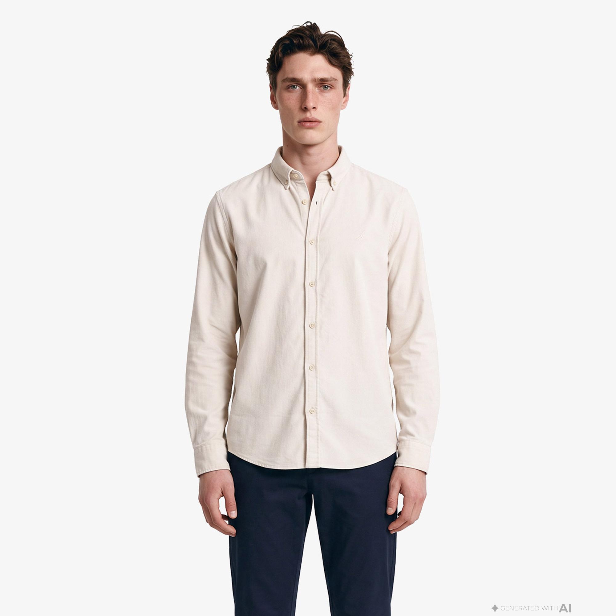 Nautica Erkek Bej Regular Fit Gömlek
