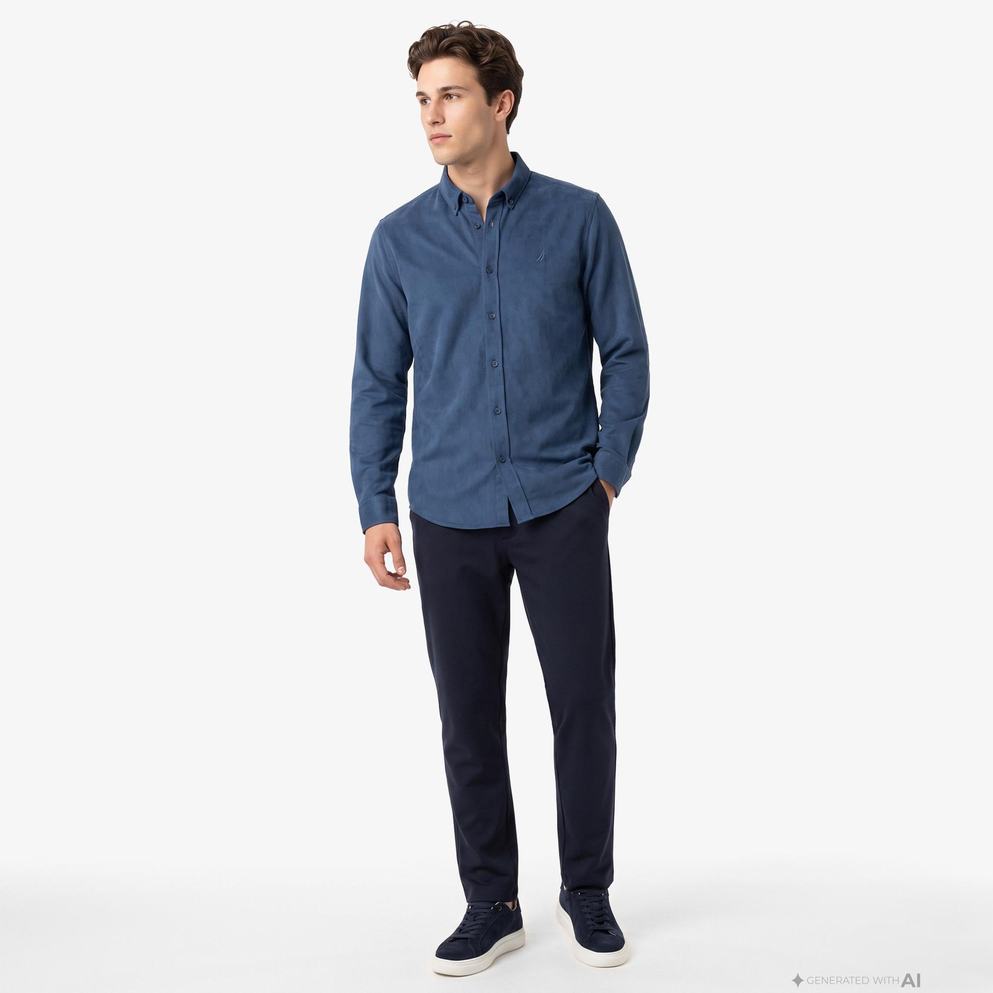 Nautica Erkek Mavi Regular Fit Gömlek