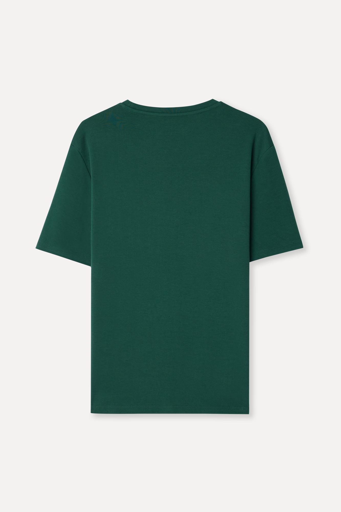 Erkek Yeşil Bisiklet Yaka T-Shirt