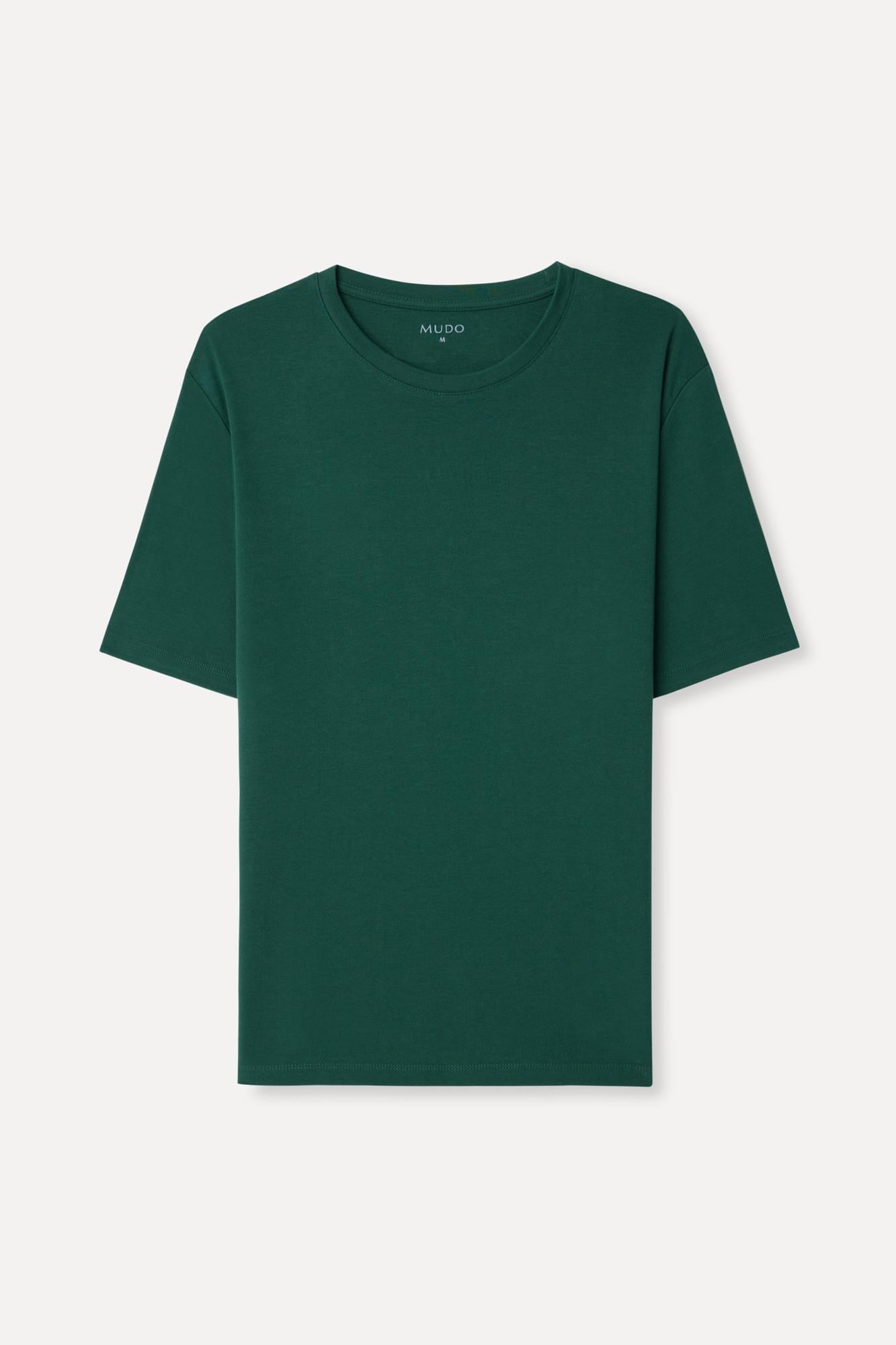 Erkek Yeşil Bisiklet Yaka T-Shirt