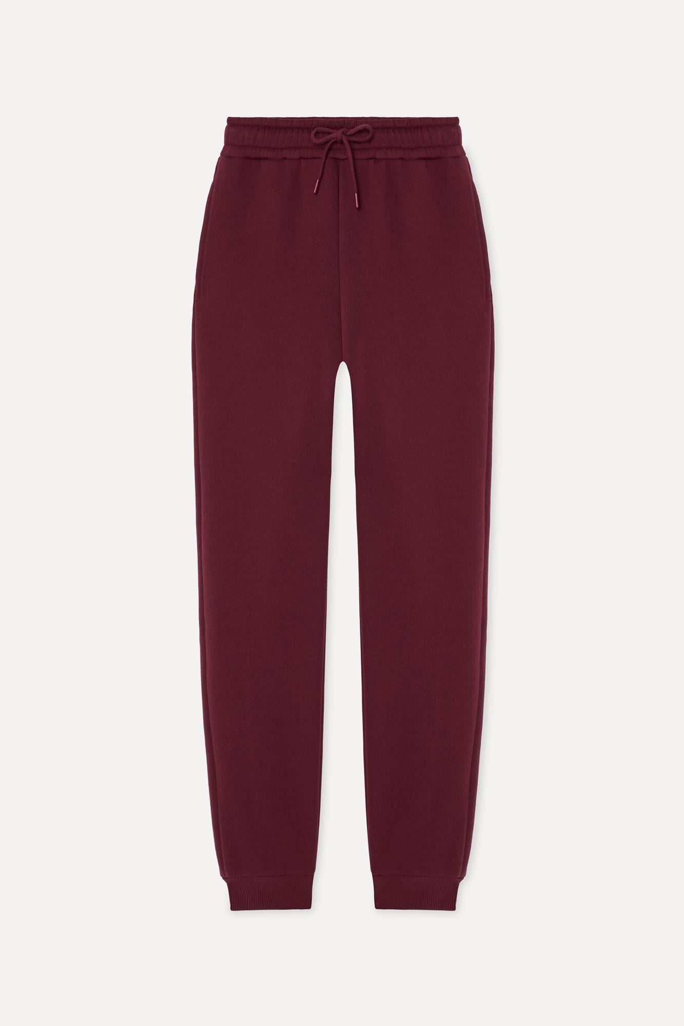 Kadın Bordo Beli Lastijki Jogger Eşofman Altı