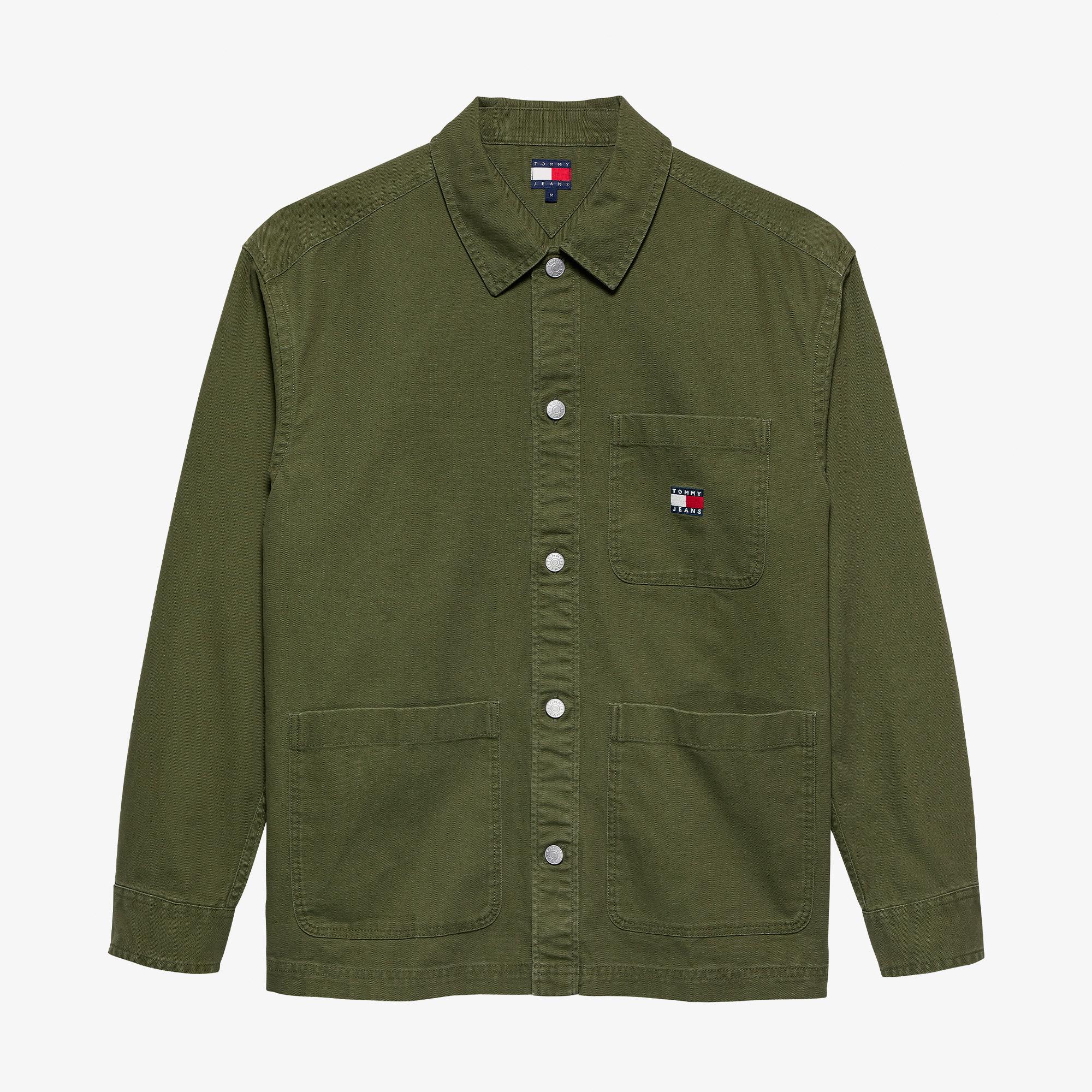 Tommy Hilfiger Overshirt Erkek Yeşil Gömlek