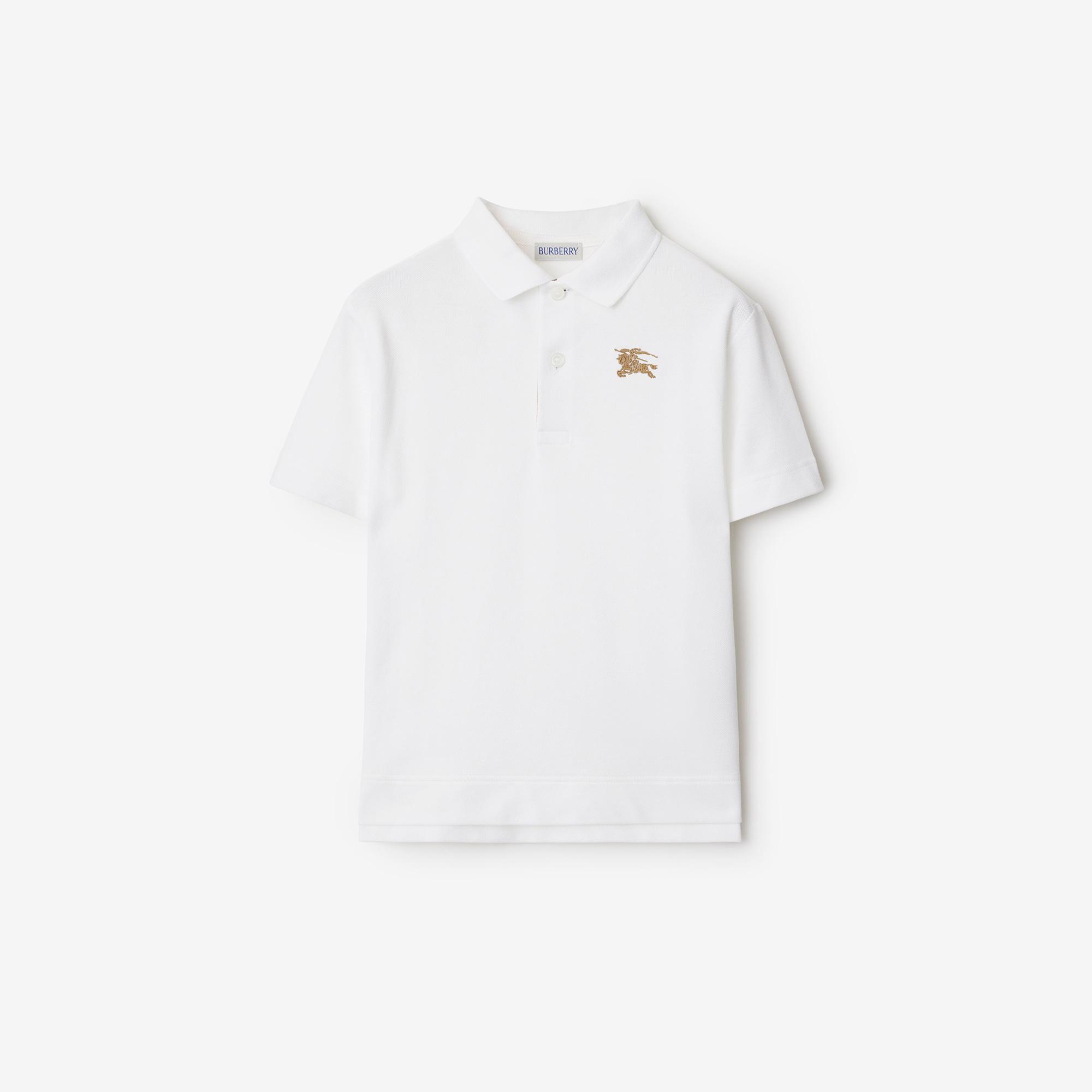 Burberry Johane Cotton Çocuk Beyaz Polo
