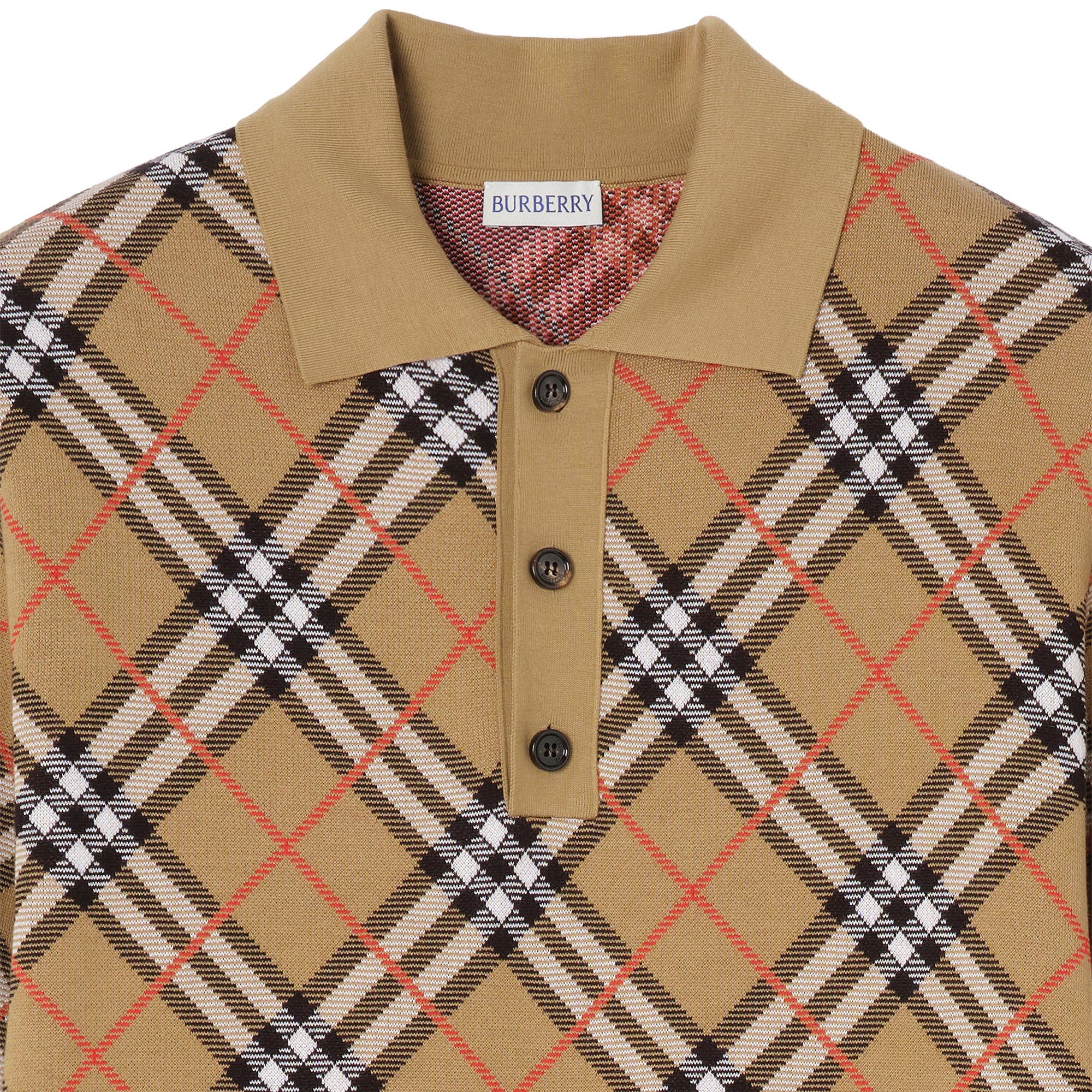 Burberry Marlow Check Erkek Bej Triko