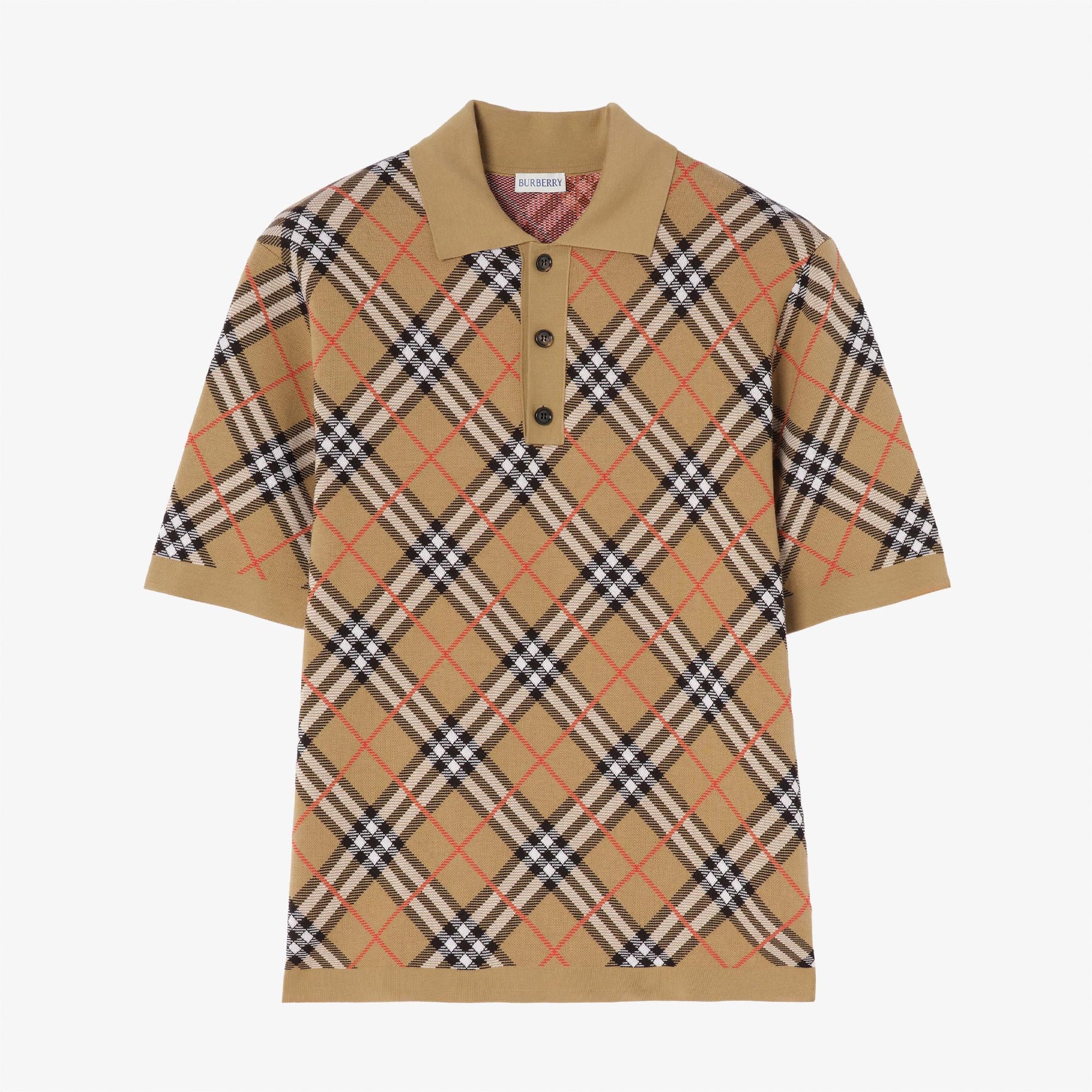Burberry Marlow Check Erkek Bej Triko