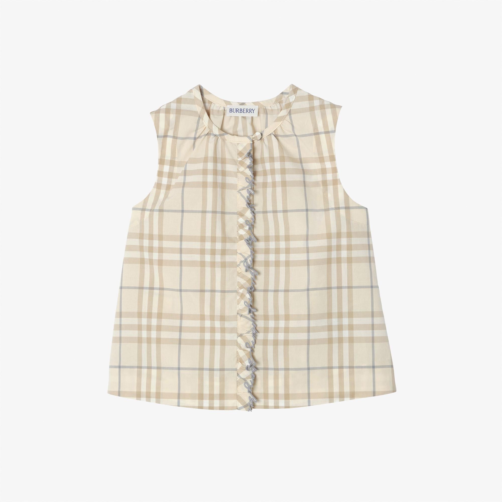 Burberry Check Hailey Çocuk Krem Gömlek
