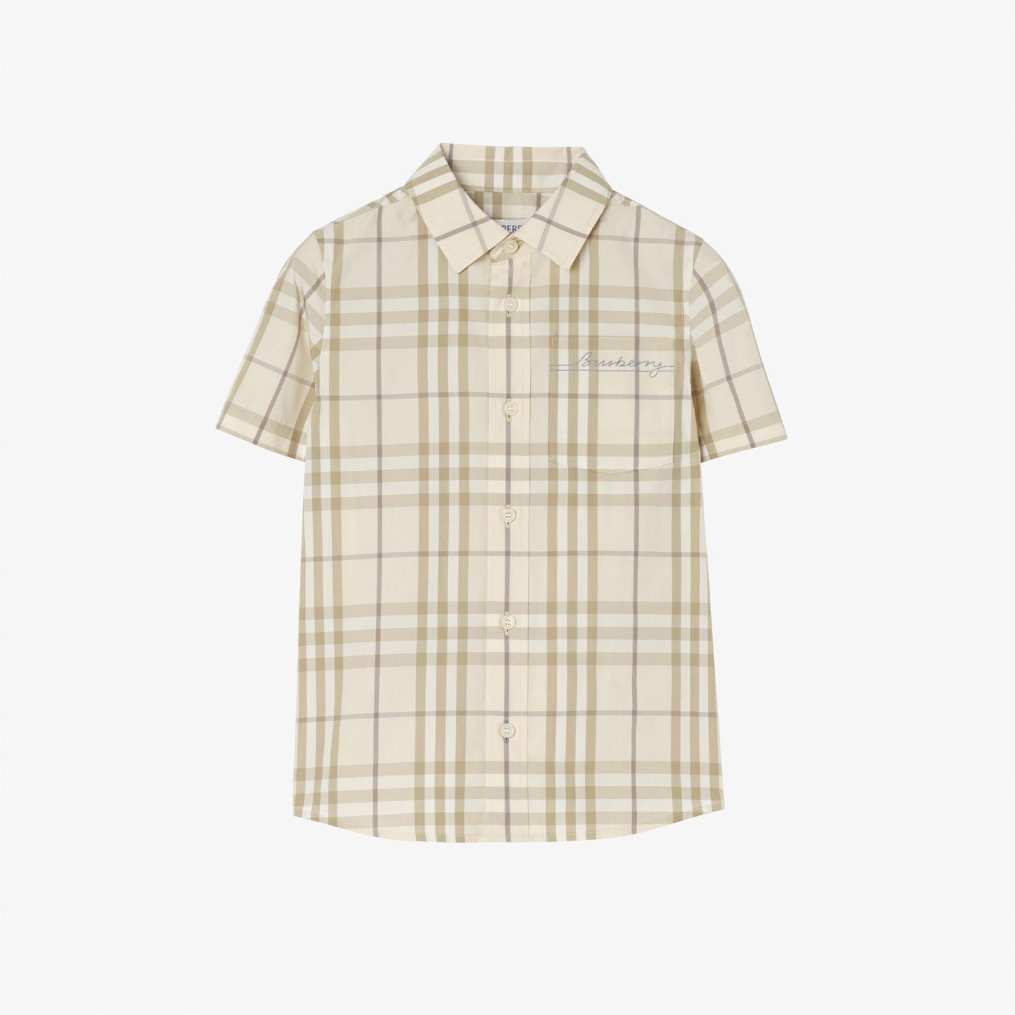 Burberry Owen Check Çocuk Krem Gömlek
