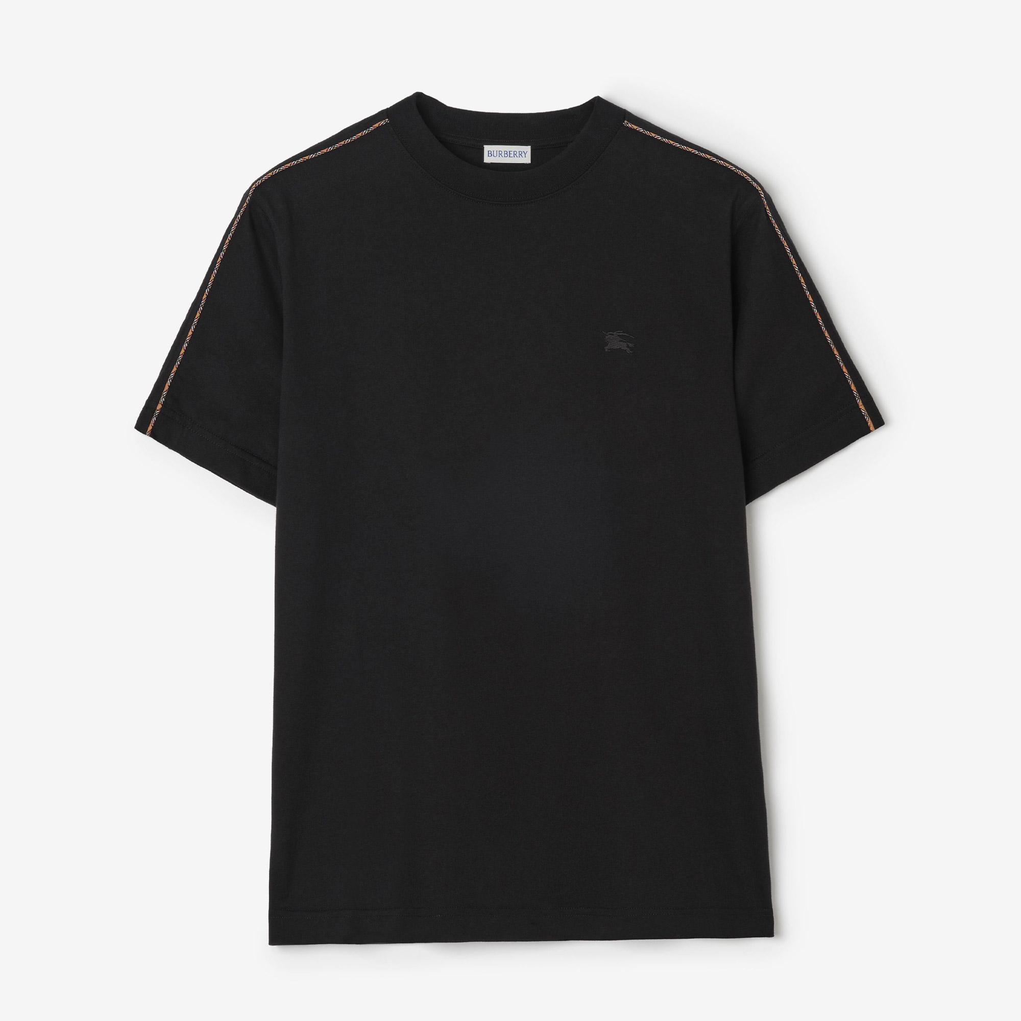 Burberry Seth Check Erkek Siyah T-Shirt