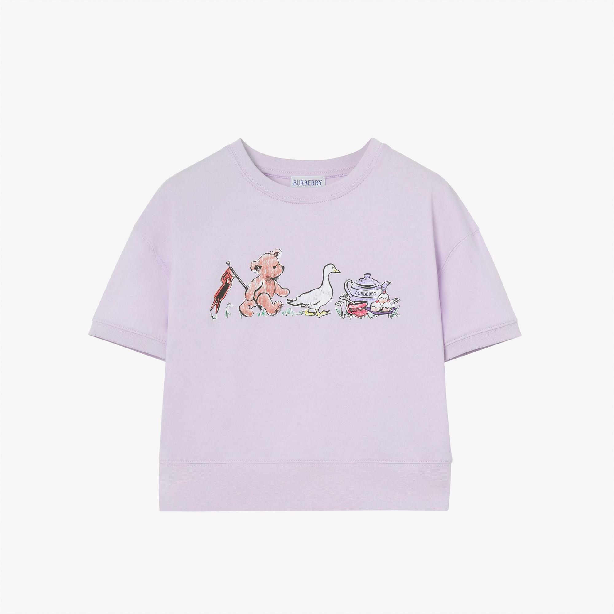 Burberry Pia Bear Çocuk Mor T-Shirt