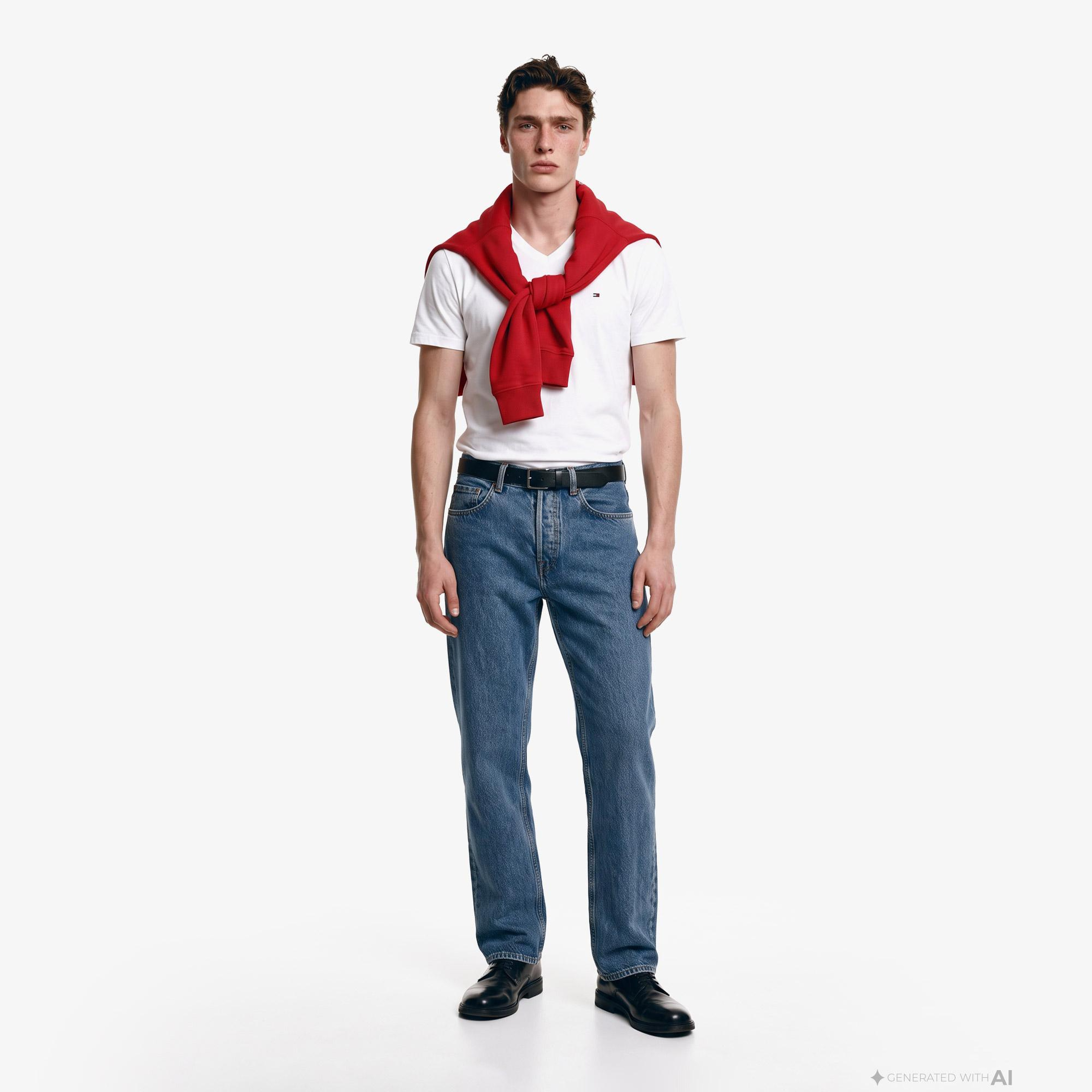 Tommy Hilfiger 3'lü V Yaka Erkek Sarı T-Shirt
