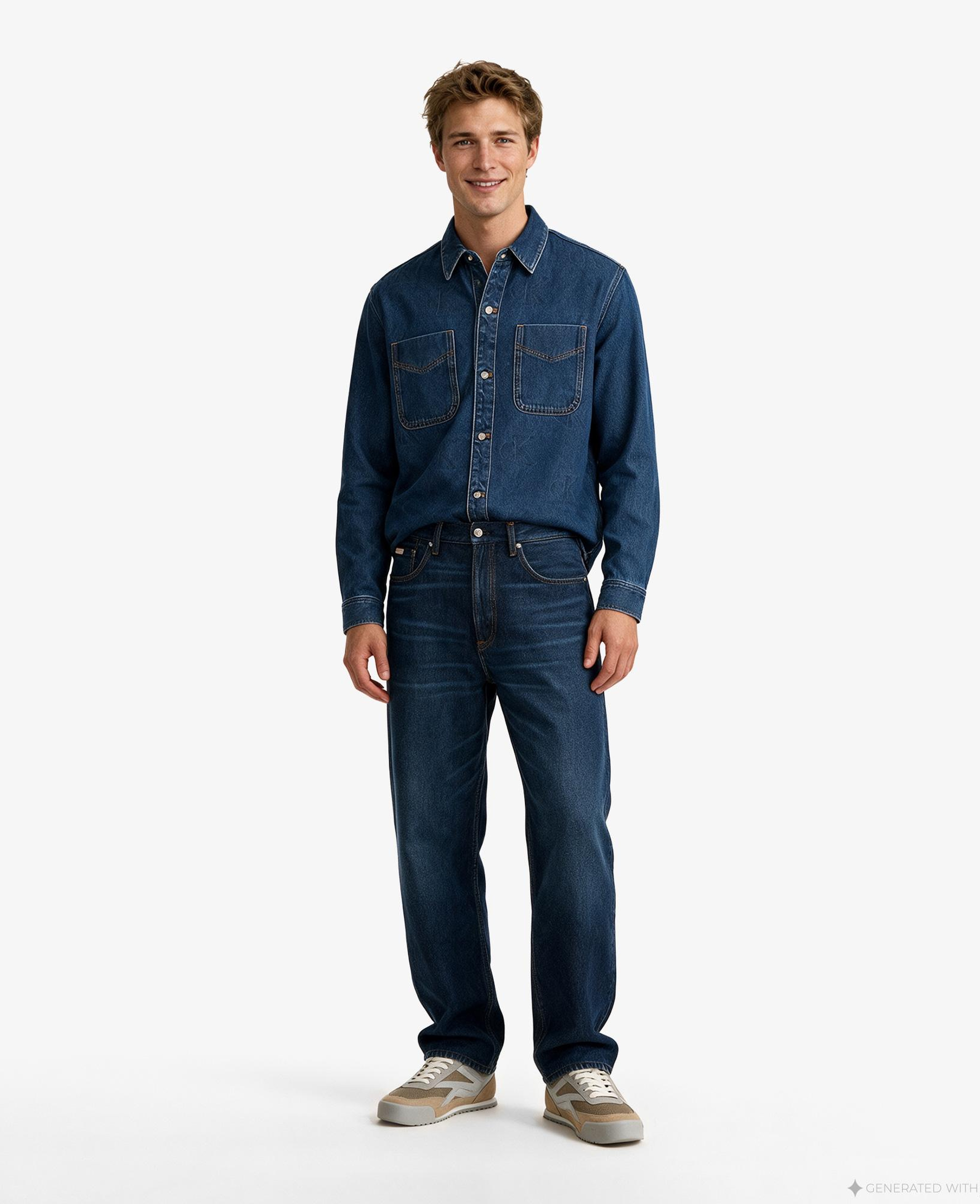 Calvin Klein Baggy Rebel Sapphire Erkek Mavi Jean