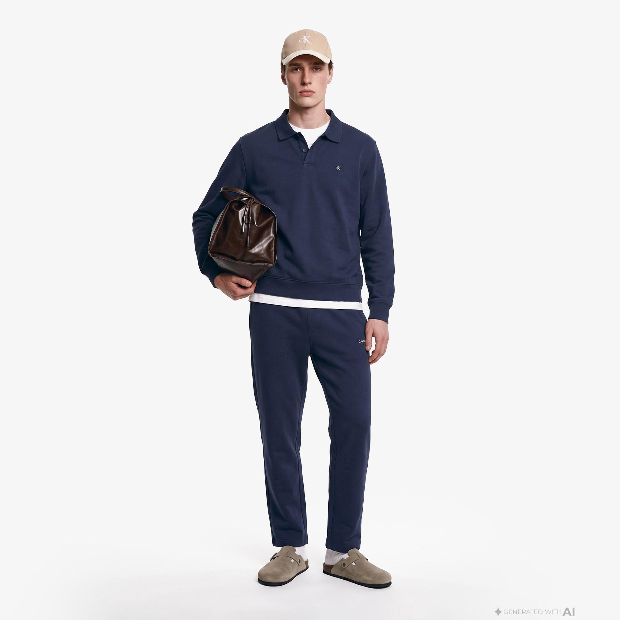 Calvin Klein Premtrry Micro Logo Jogger Erkek Mavi Eşofman Altı