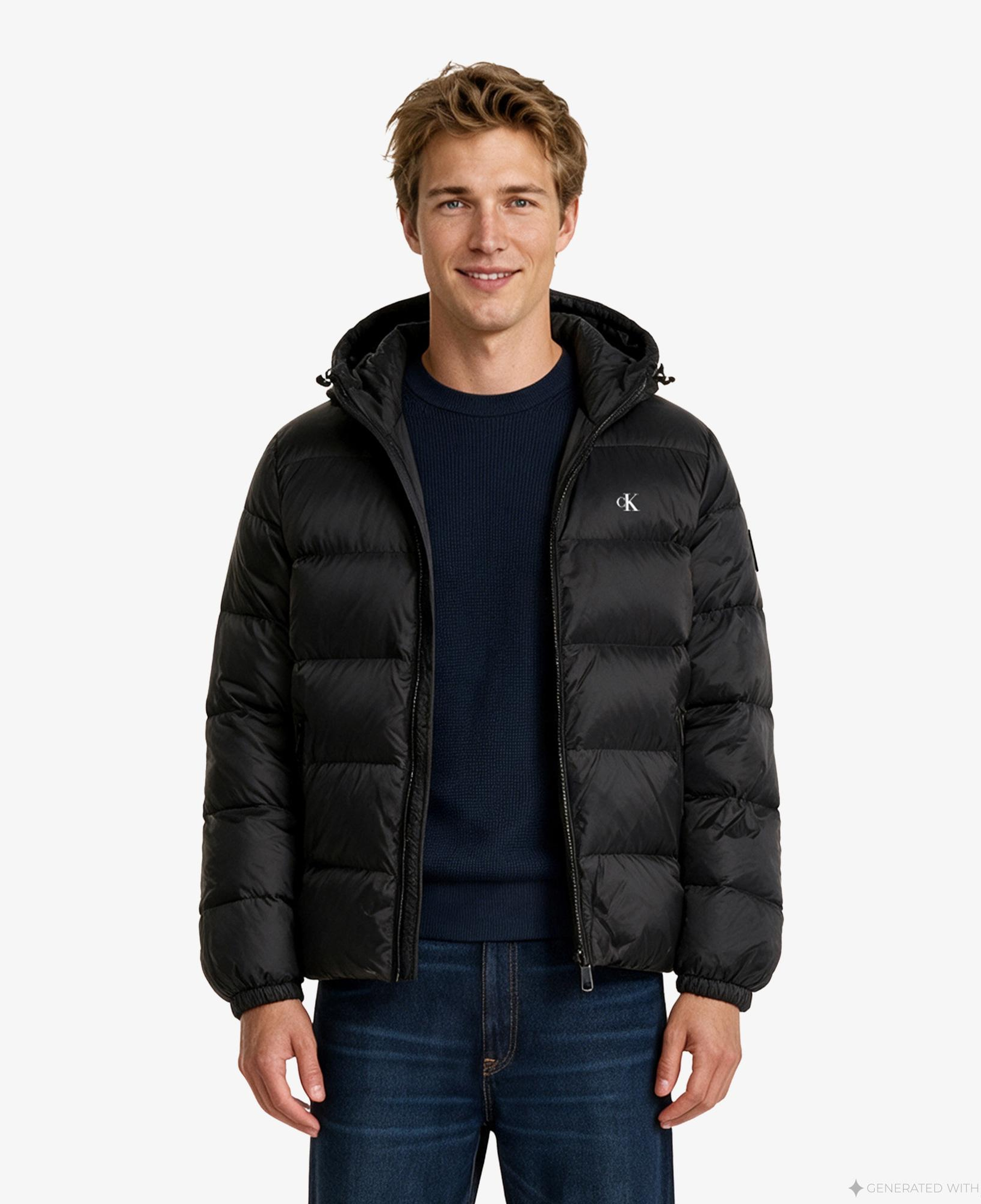 Calvin Klein Down Puffer Erkek Siyah Ceket