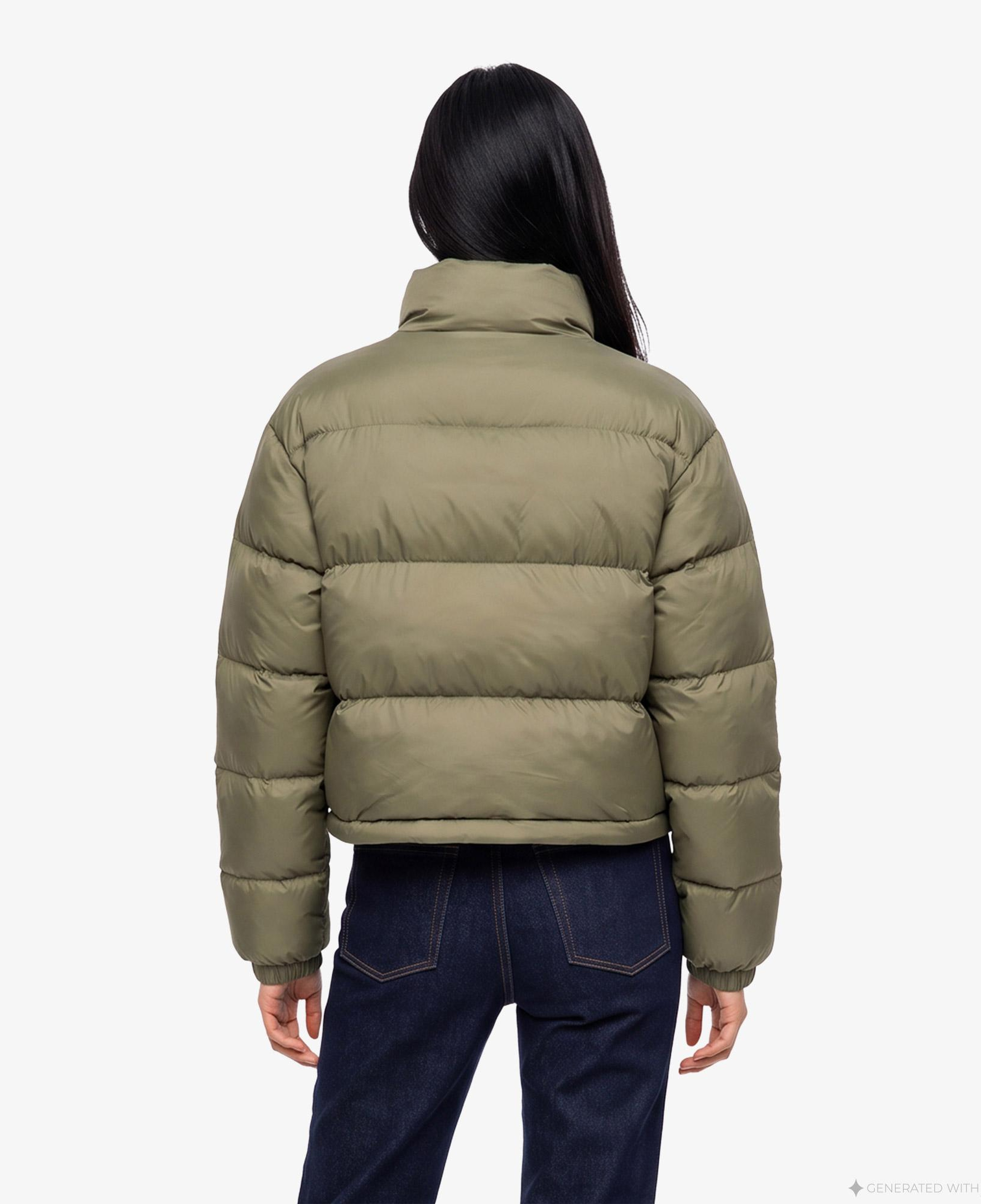 Calvin Klein Essential Crop Puffer Kadın Bej Ceket