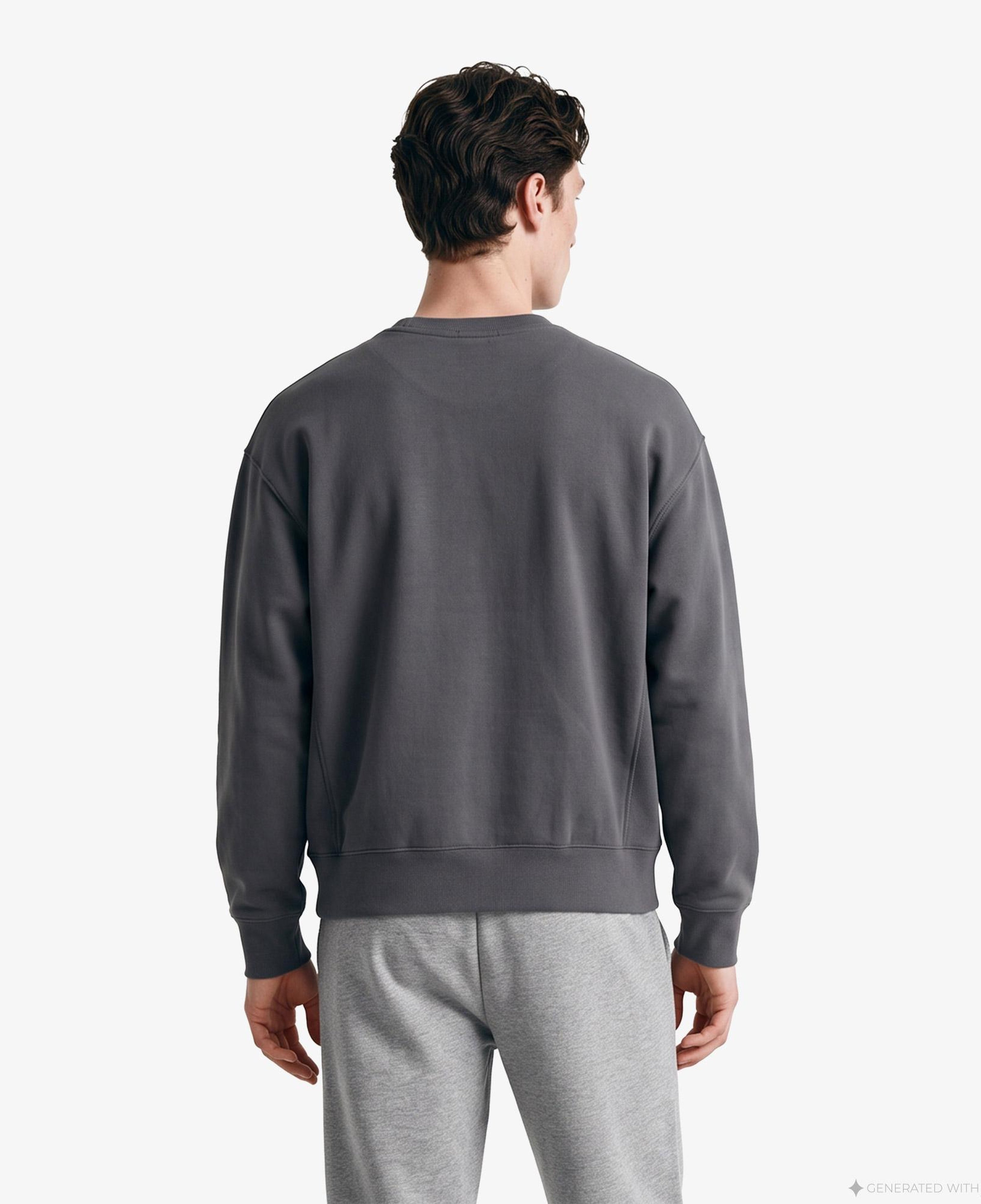 Calvin Klein Premium Terry Painted Monologo Erkek Gri Sweatshirt