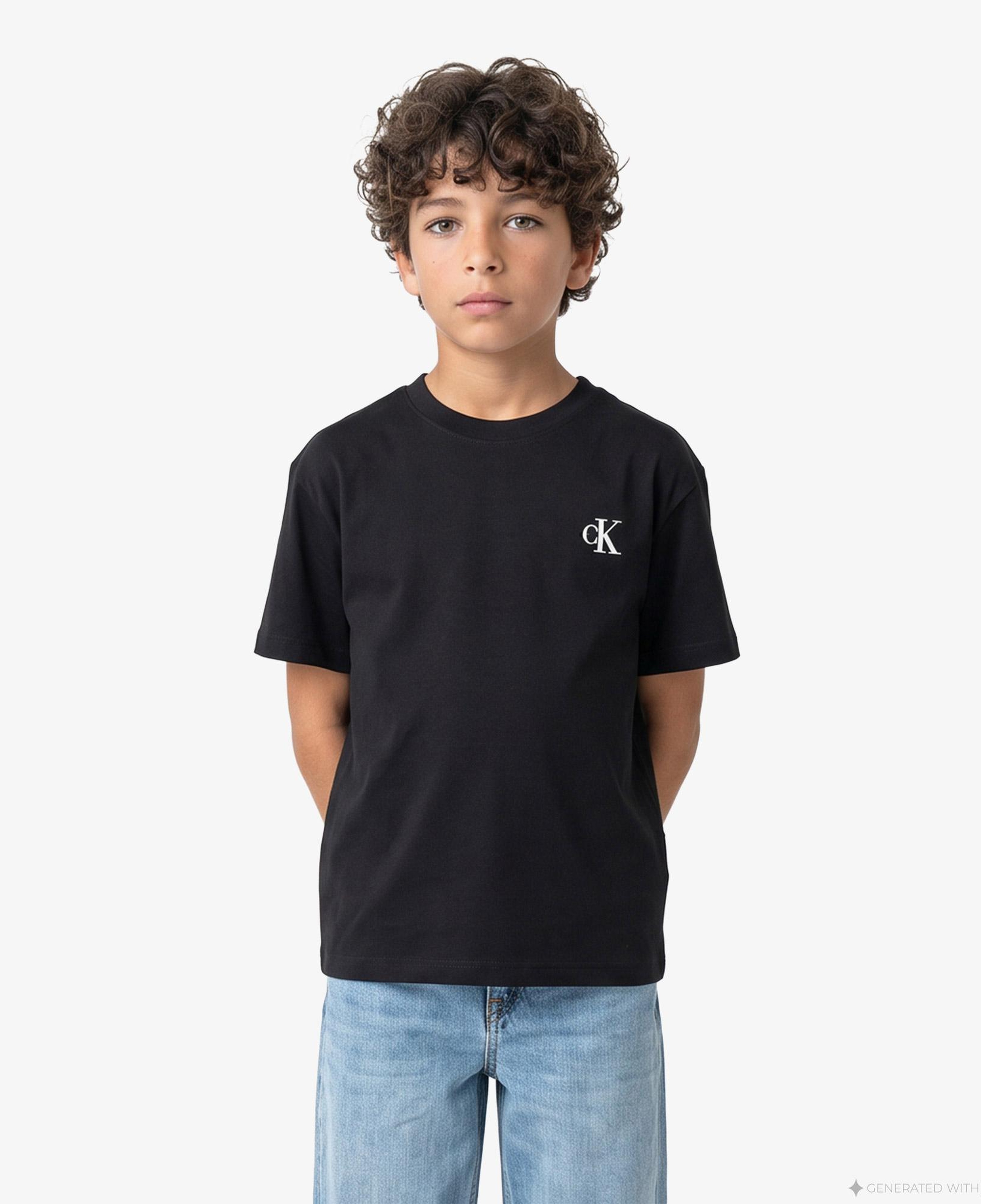 Calvin Klein 2'li Monogram Çocuk Siyah T-Shirt
