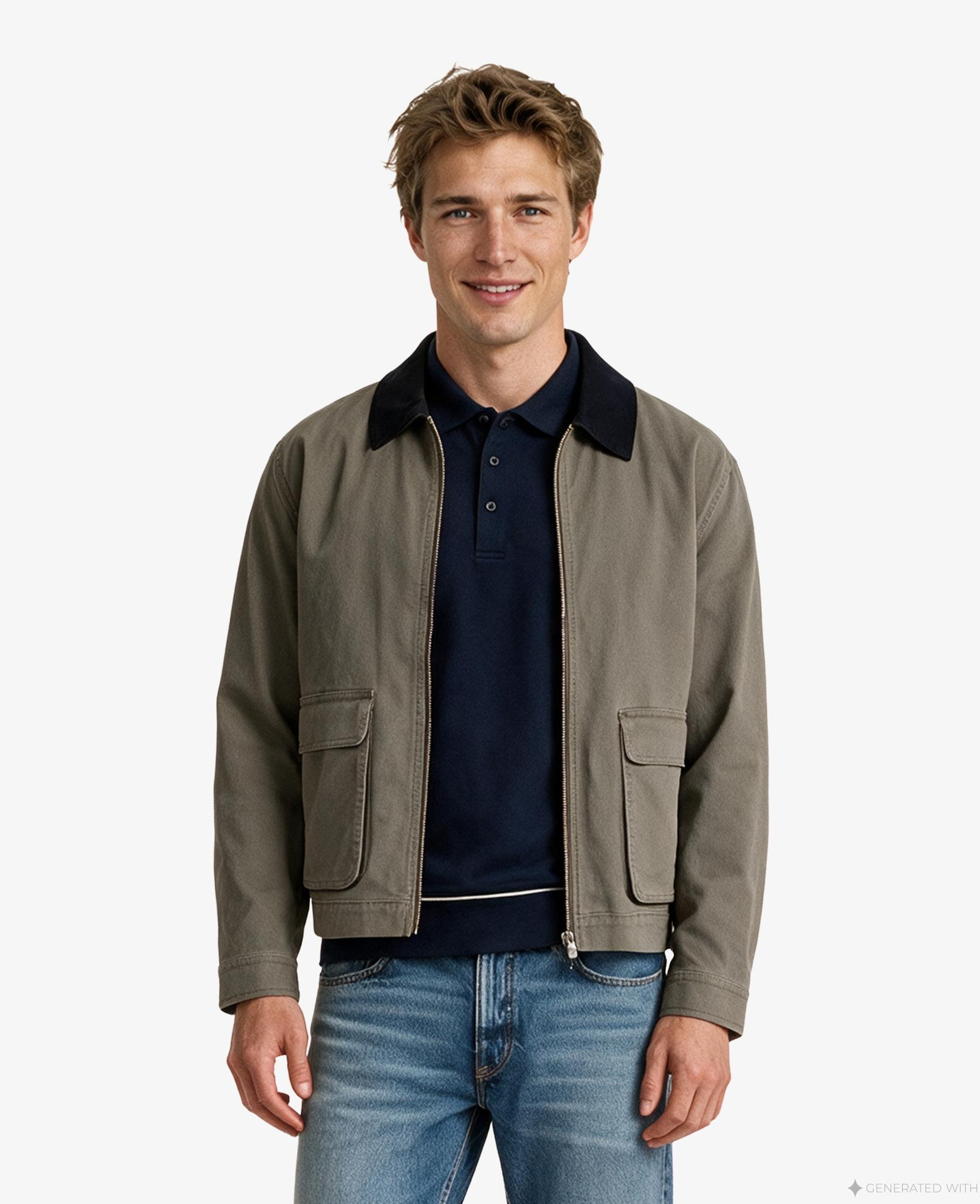 Calvin Klein Matty Canvas Contrast Collar Erkek Gri Ceket