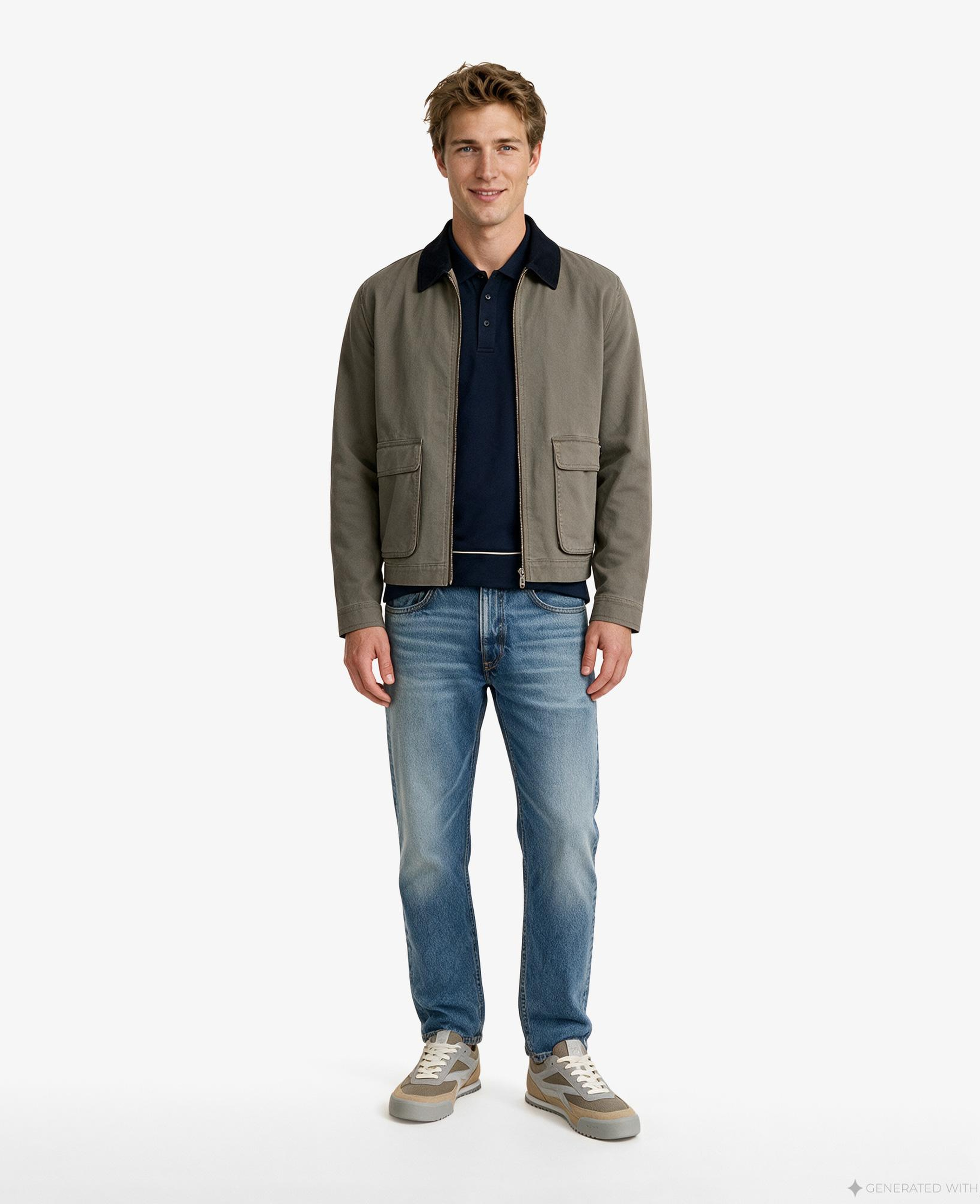 Calvin Klein Matty Canvas Contrast Collar Erkek Gri Ceket