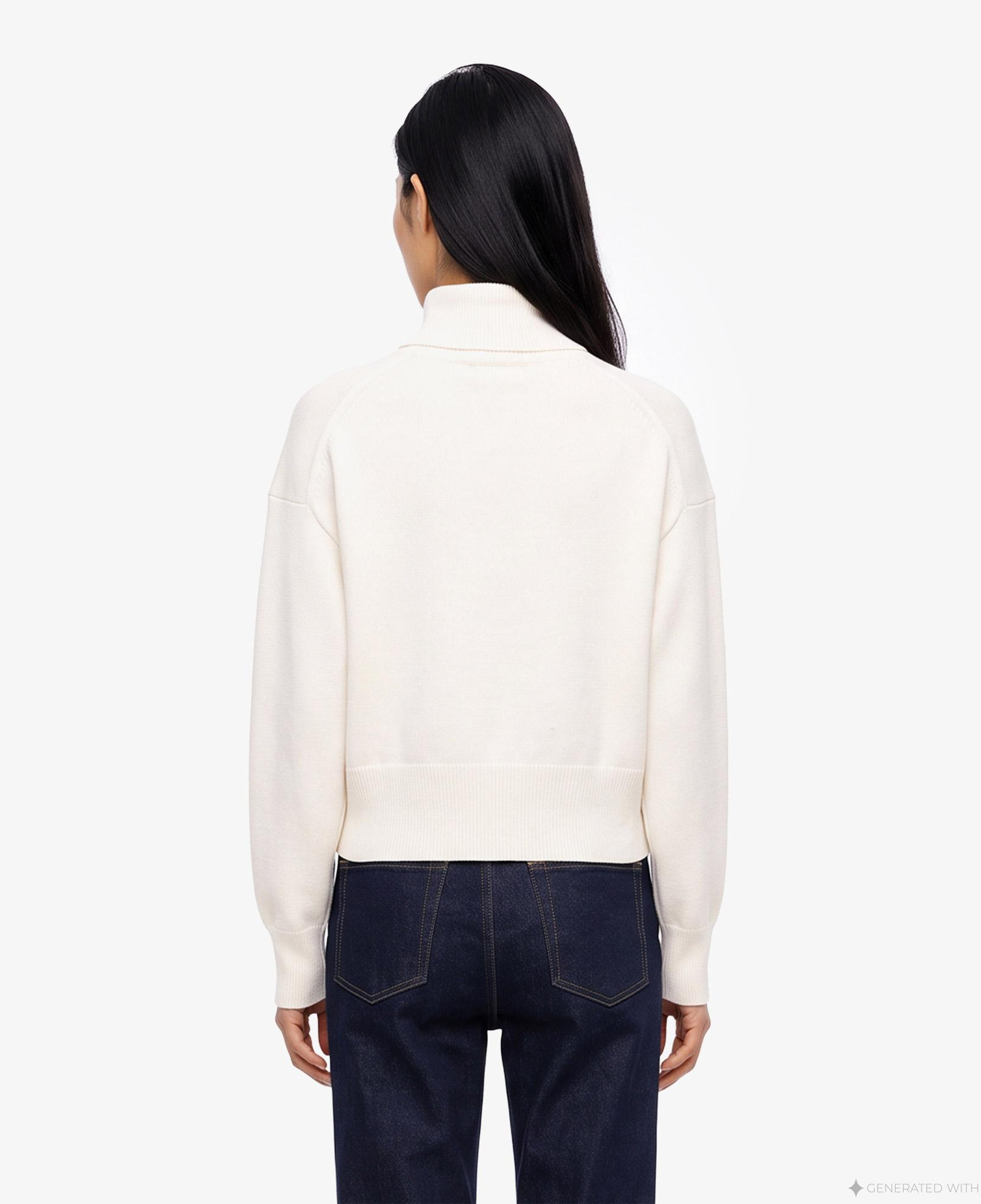 Calvin Klein Logo Pullover Kadın Beyaz Triko