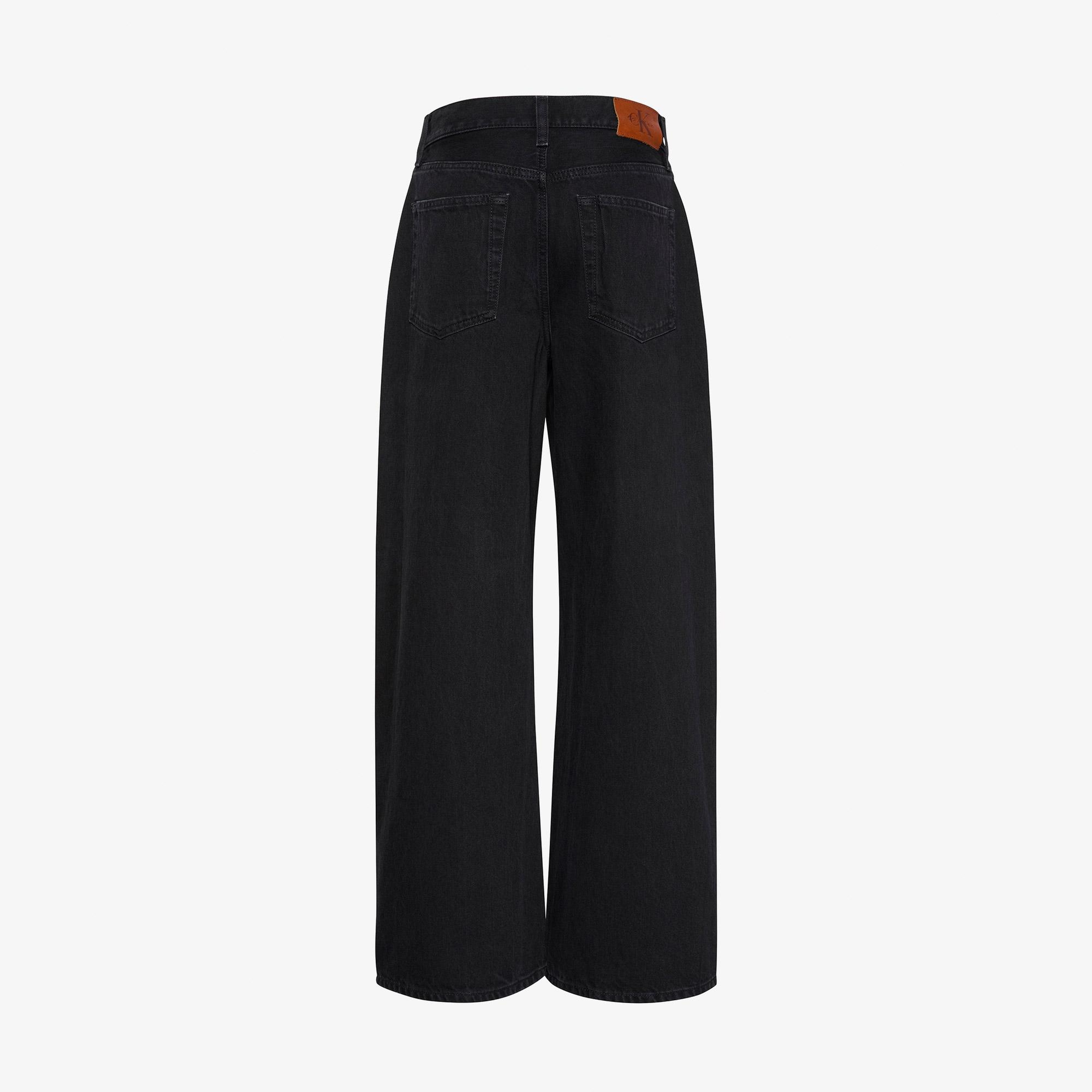 Calvin Klein The Wide Leg Worn Black Kadın Siyah Jean