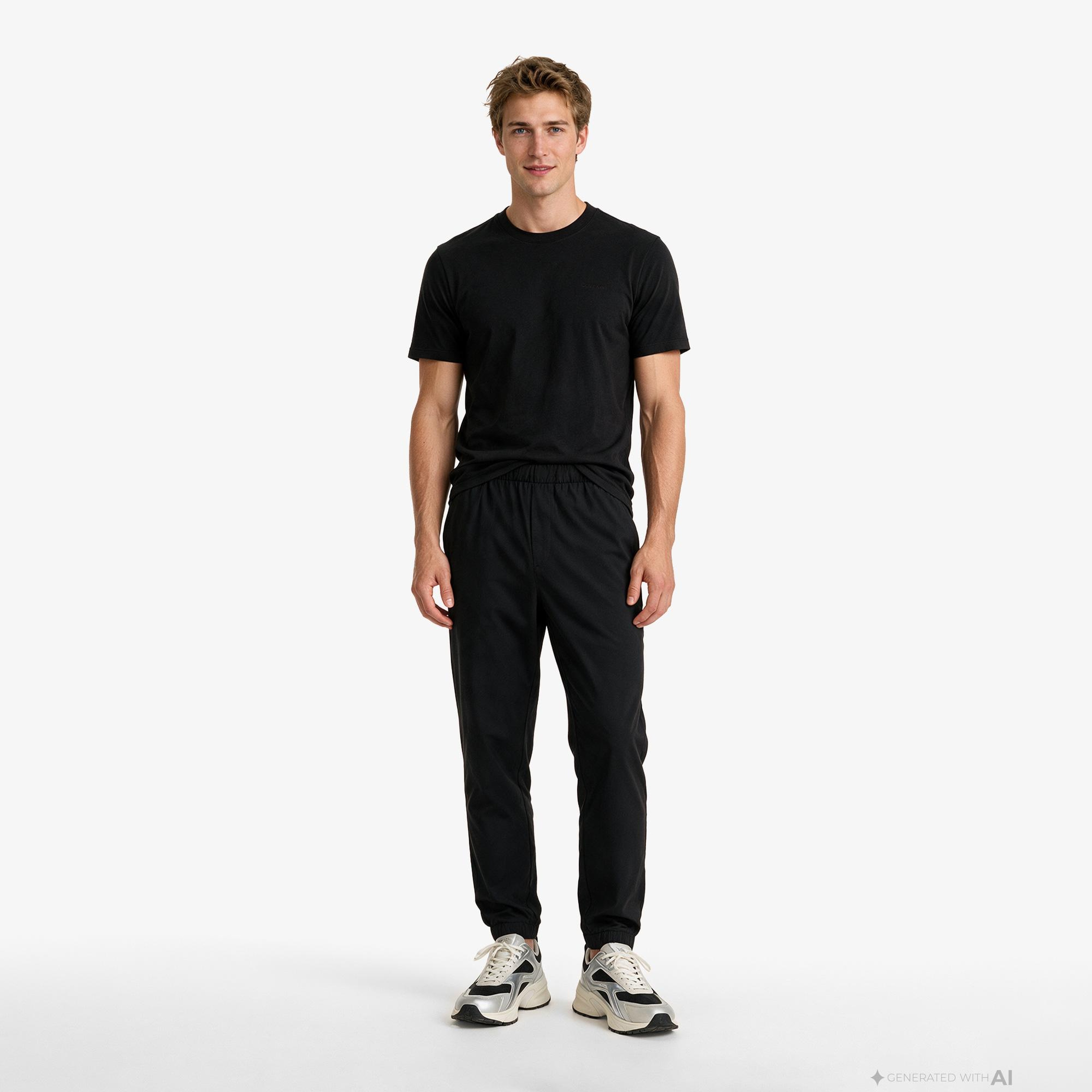 Calvin Klein Slim Tech Pull-On Erkek Siyah Pantolon