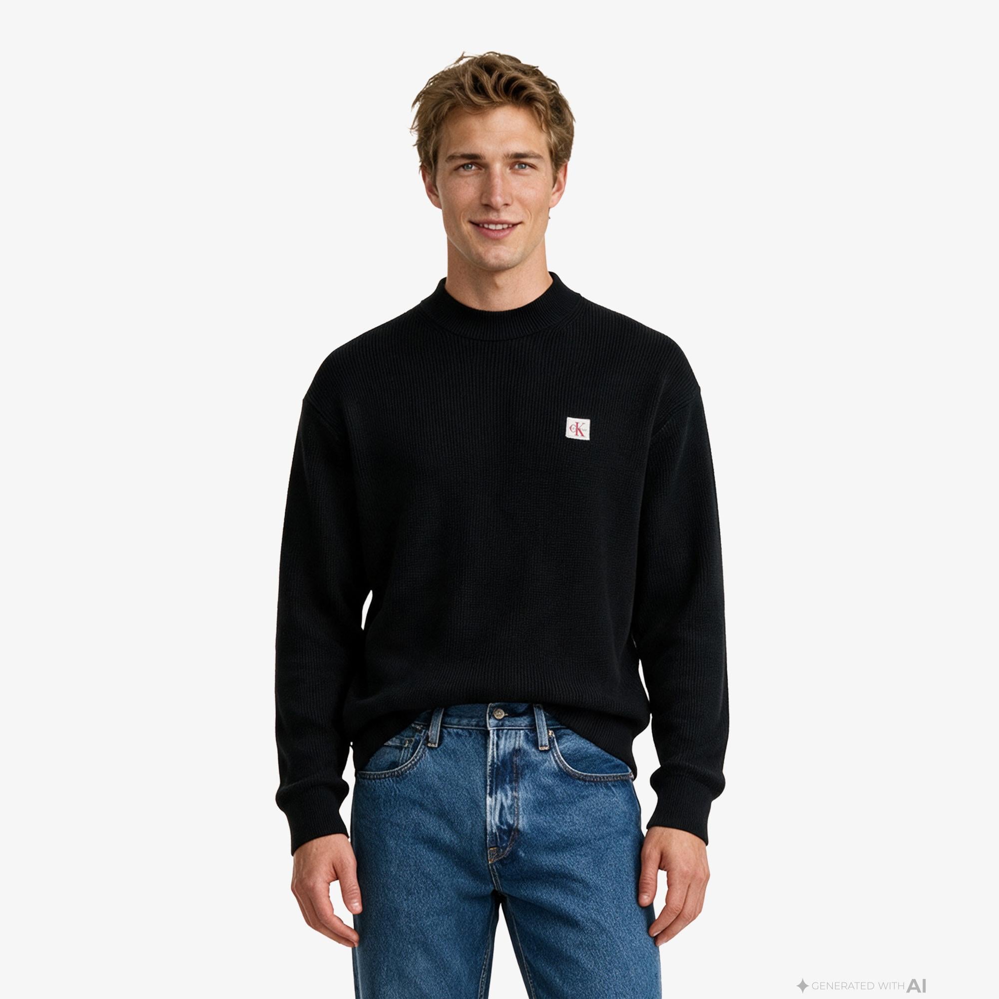 Calvin Klein Classic Cotton Erkek Siyah Triko