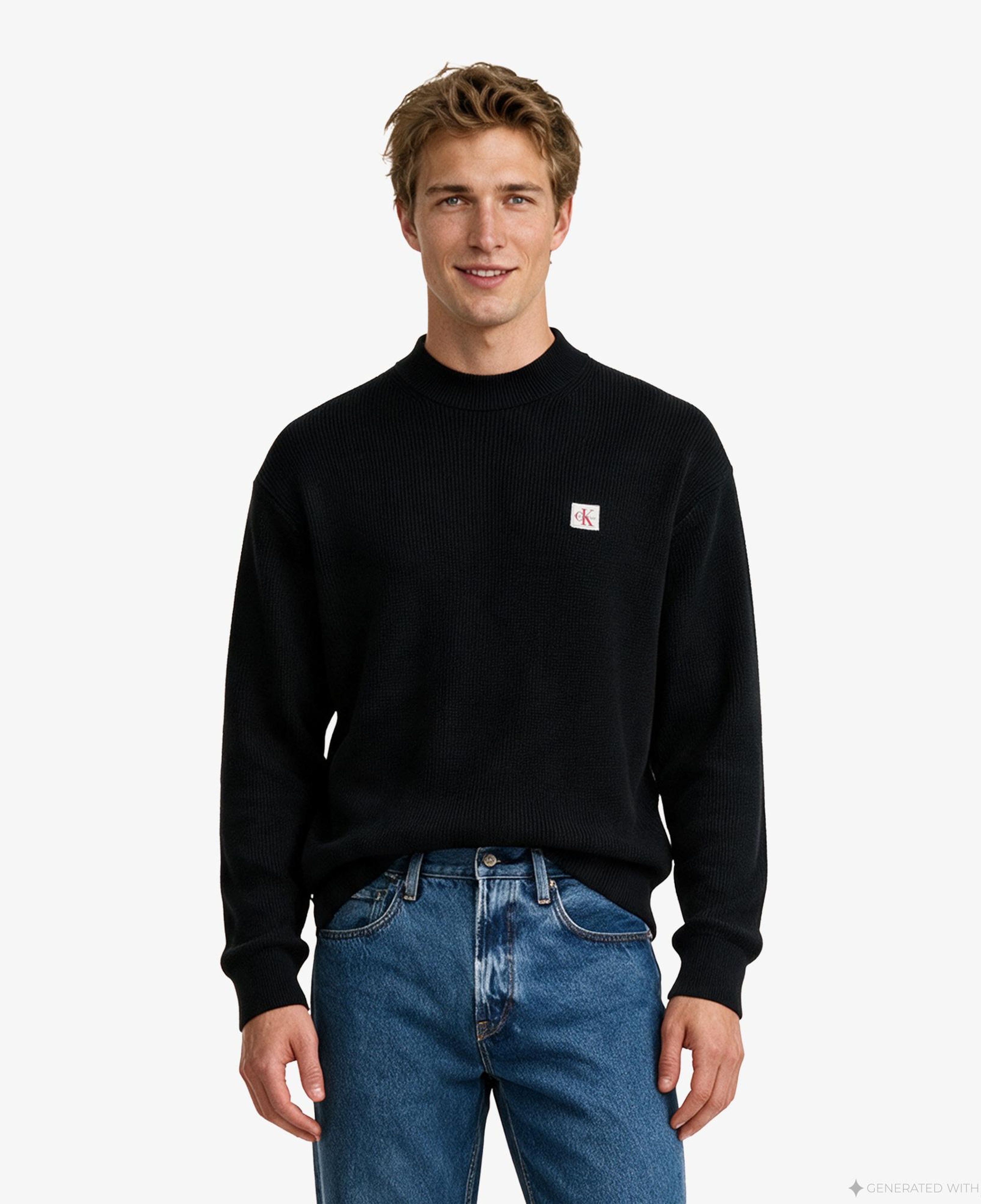 Calvin Klein Classic Cotton Erkek Siyah Triko