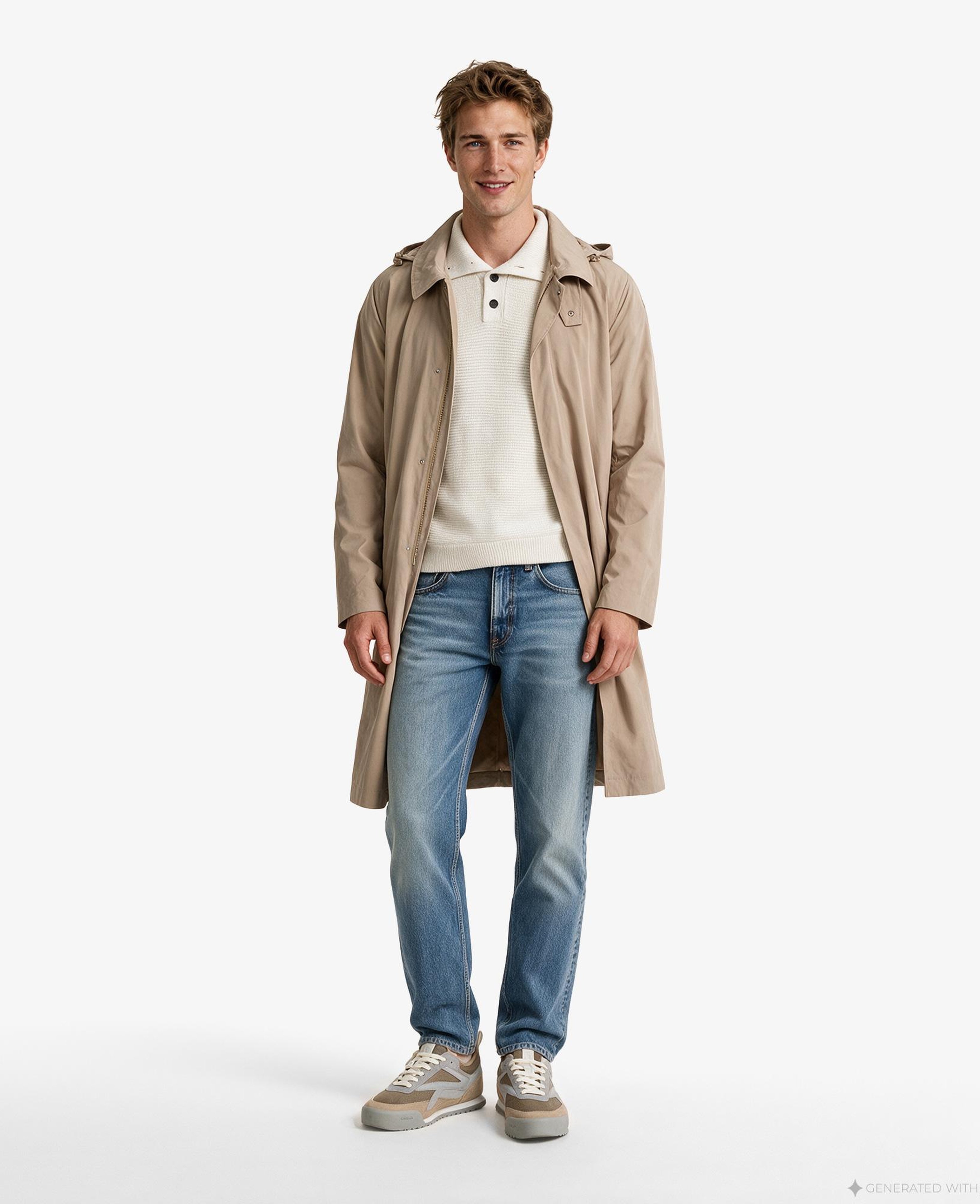 Calvin Klein Relaxed Tech Nylon Long Erkek Kahverengi Ceket