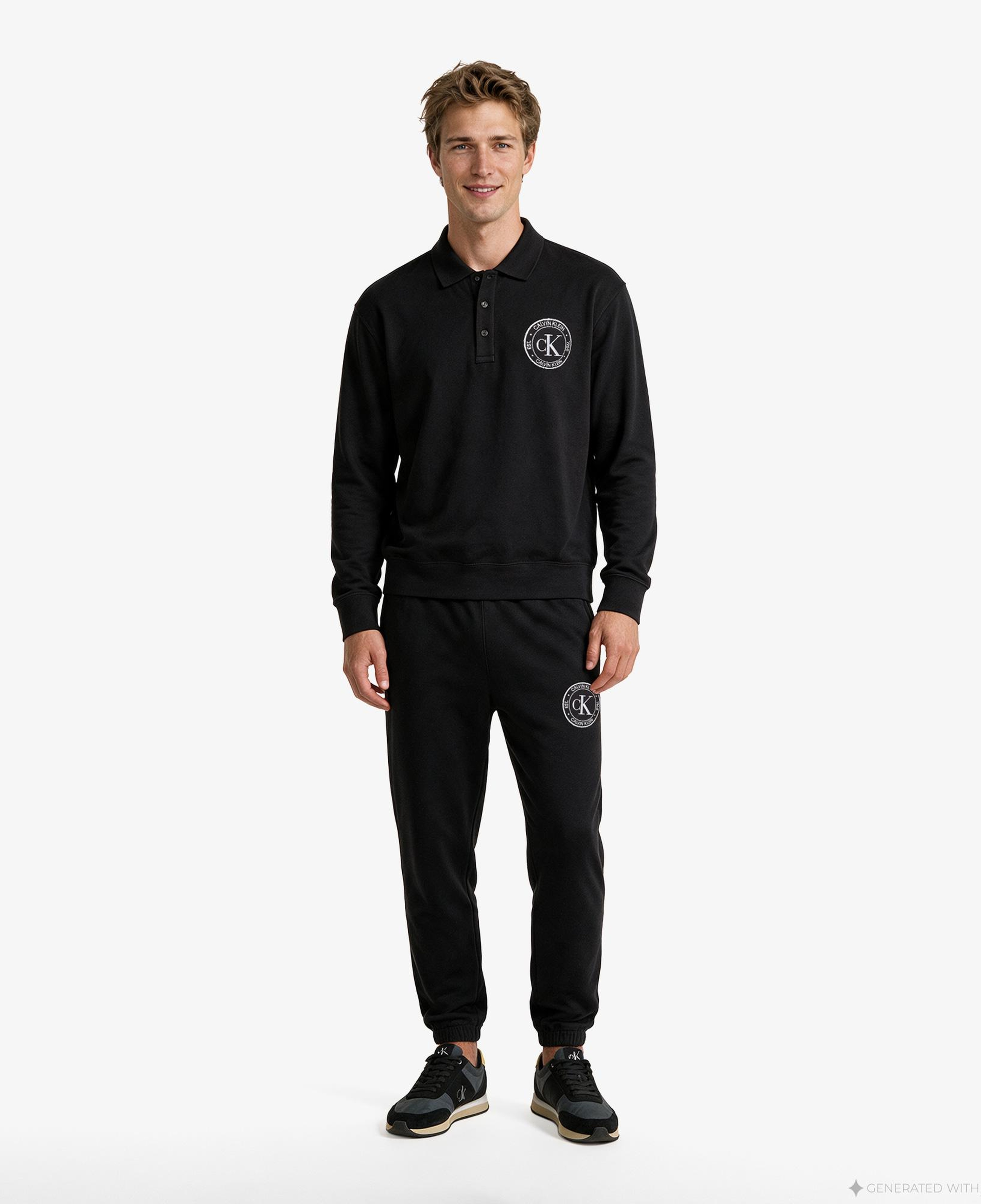 Calvin Klein Terry Graphic Erkek Siyah Sweatshirt