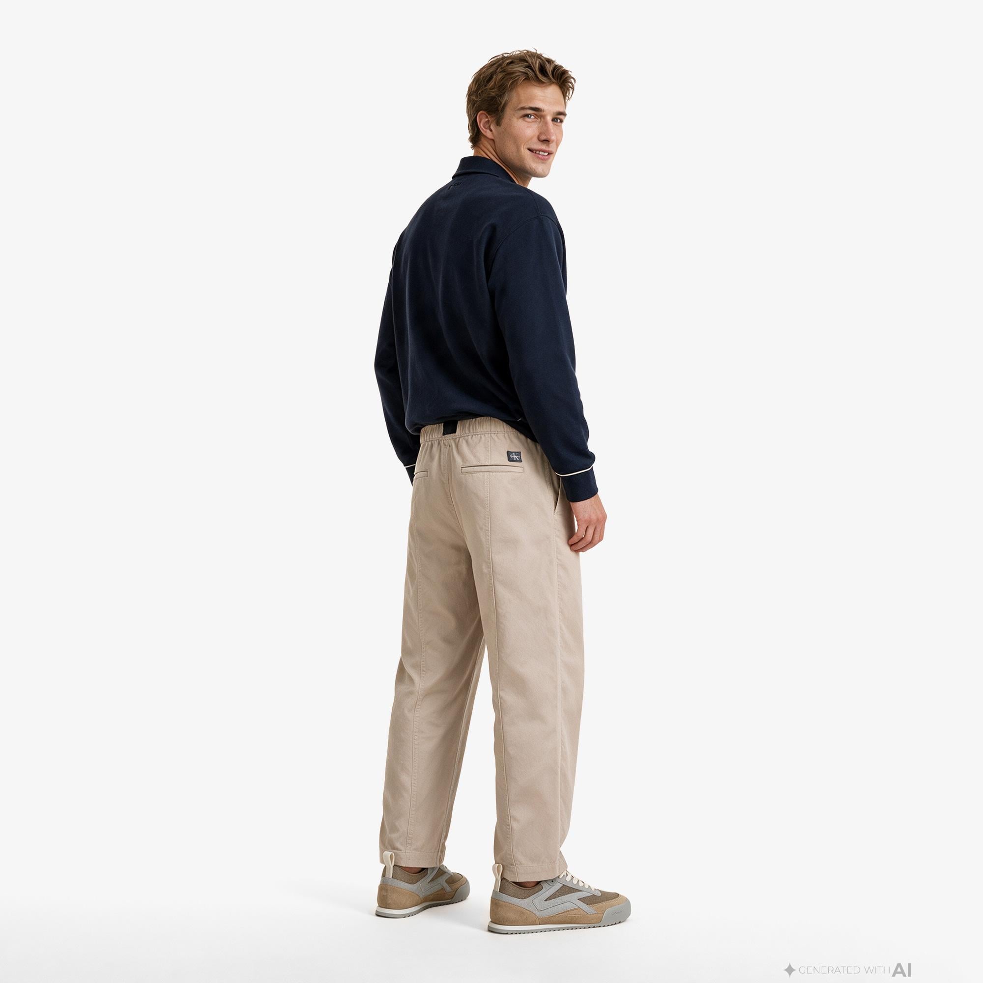 Calvin Klein Baggy Heavy Cotton Twill Erkek Kahverengi Pantolon