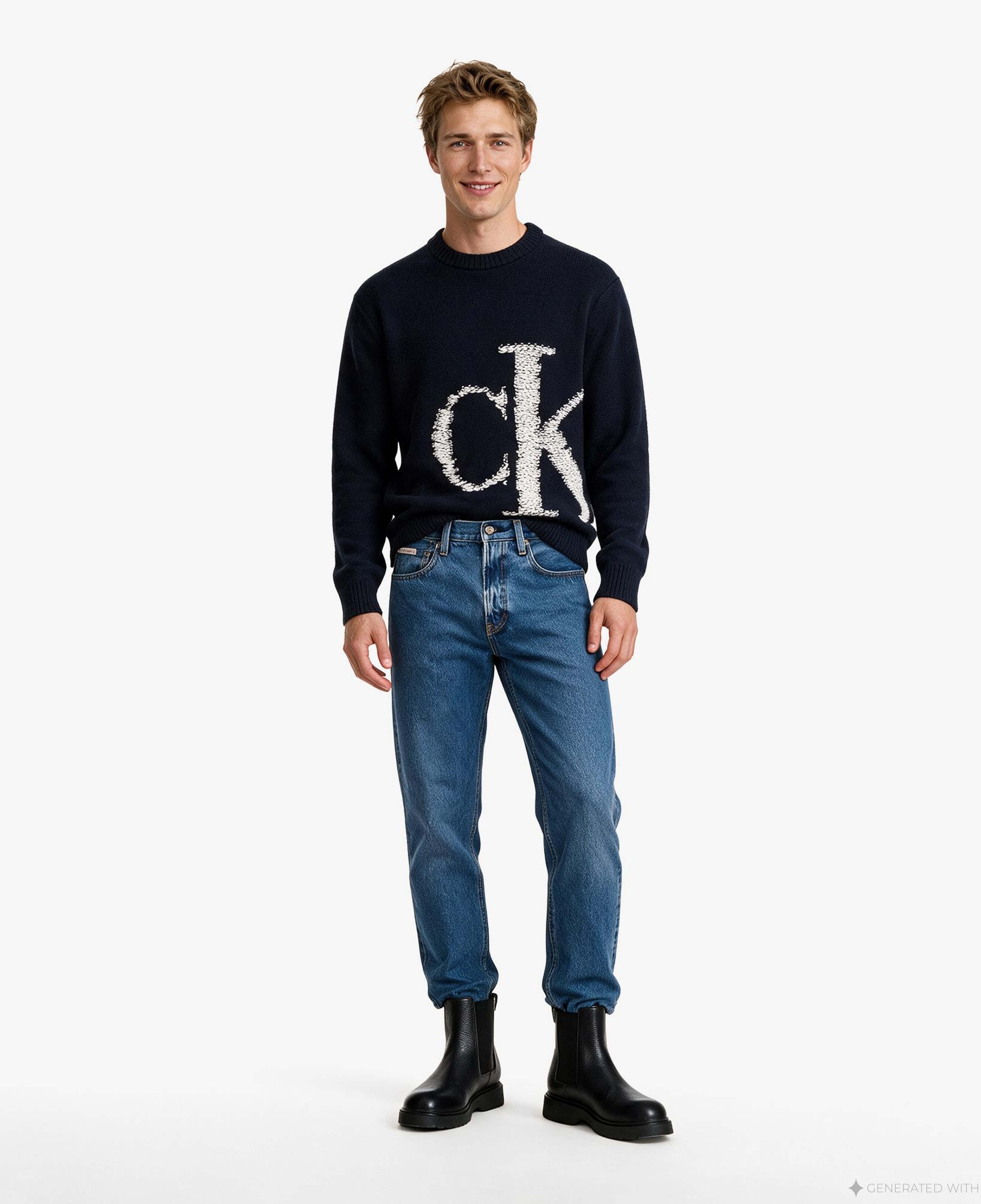 Calvin Klein 90S Straight Vapor Erkek Mavi Jean
