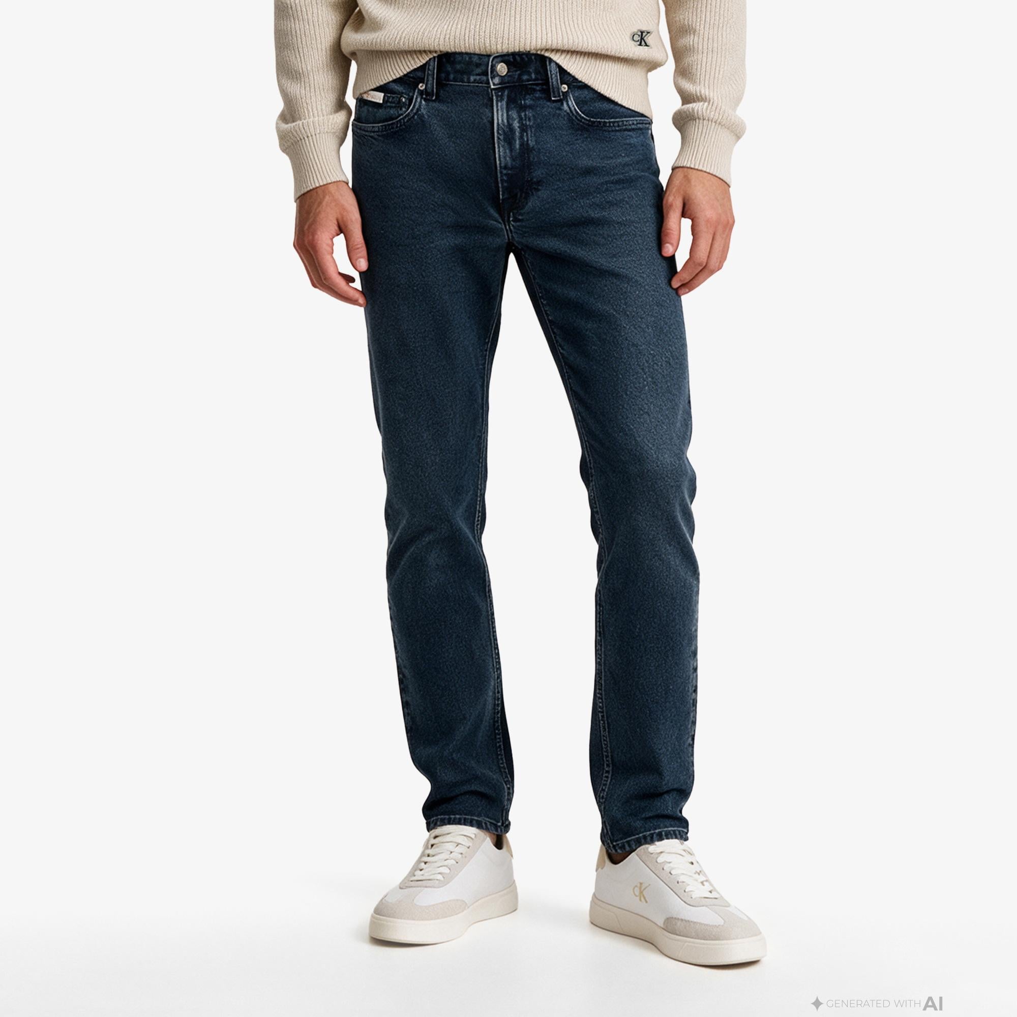 Calvin Klein Slim Taper Everest Erkek Mavi Jean
